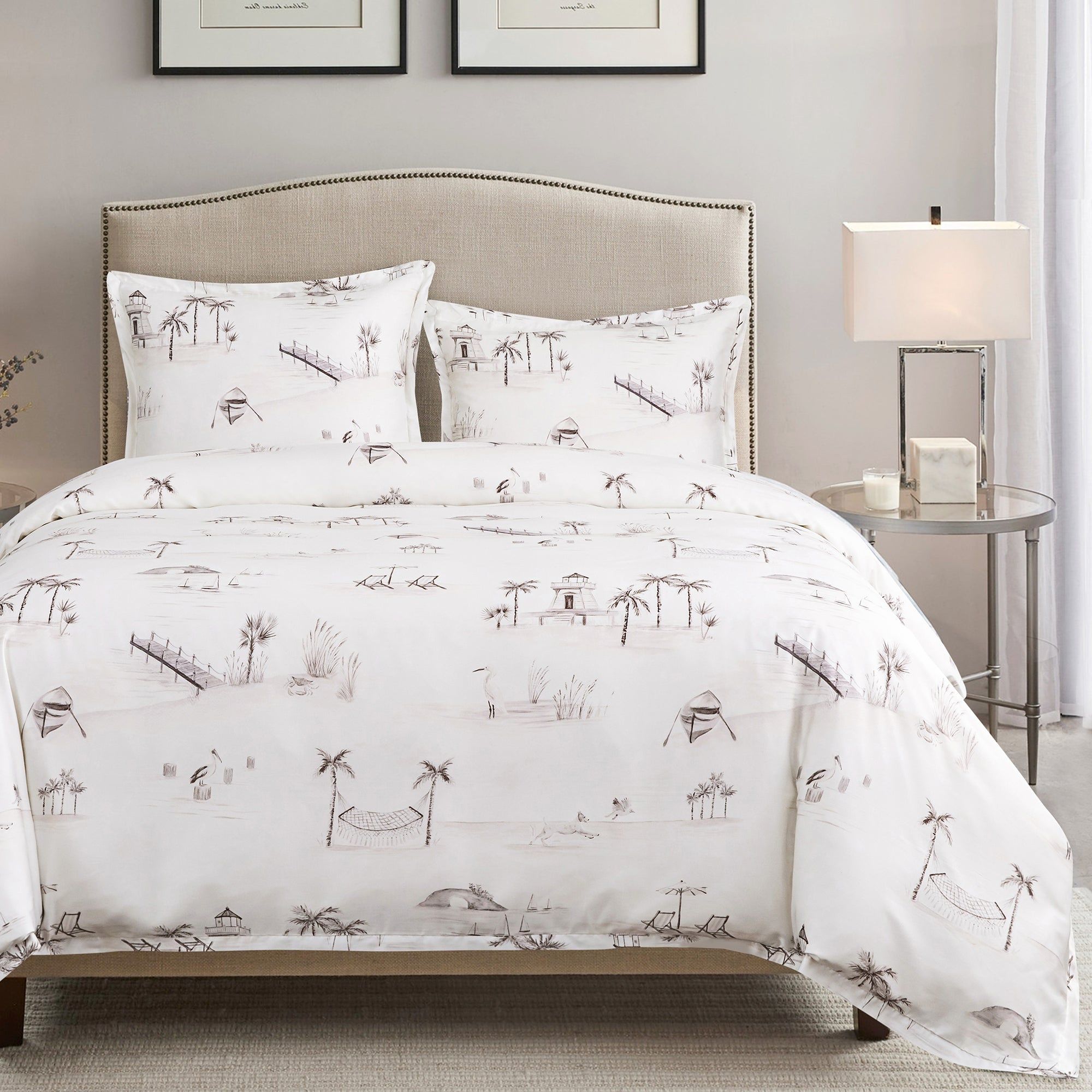 Lyocell - Queen Seaside Eucalyptus Comforter Set (Set of 3) - Taupe