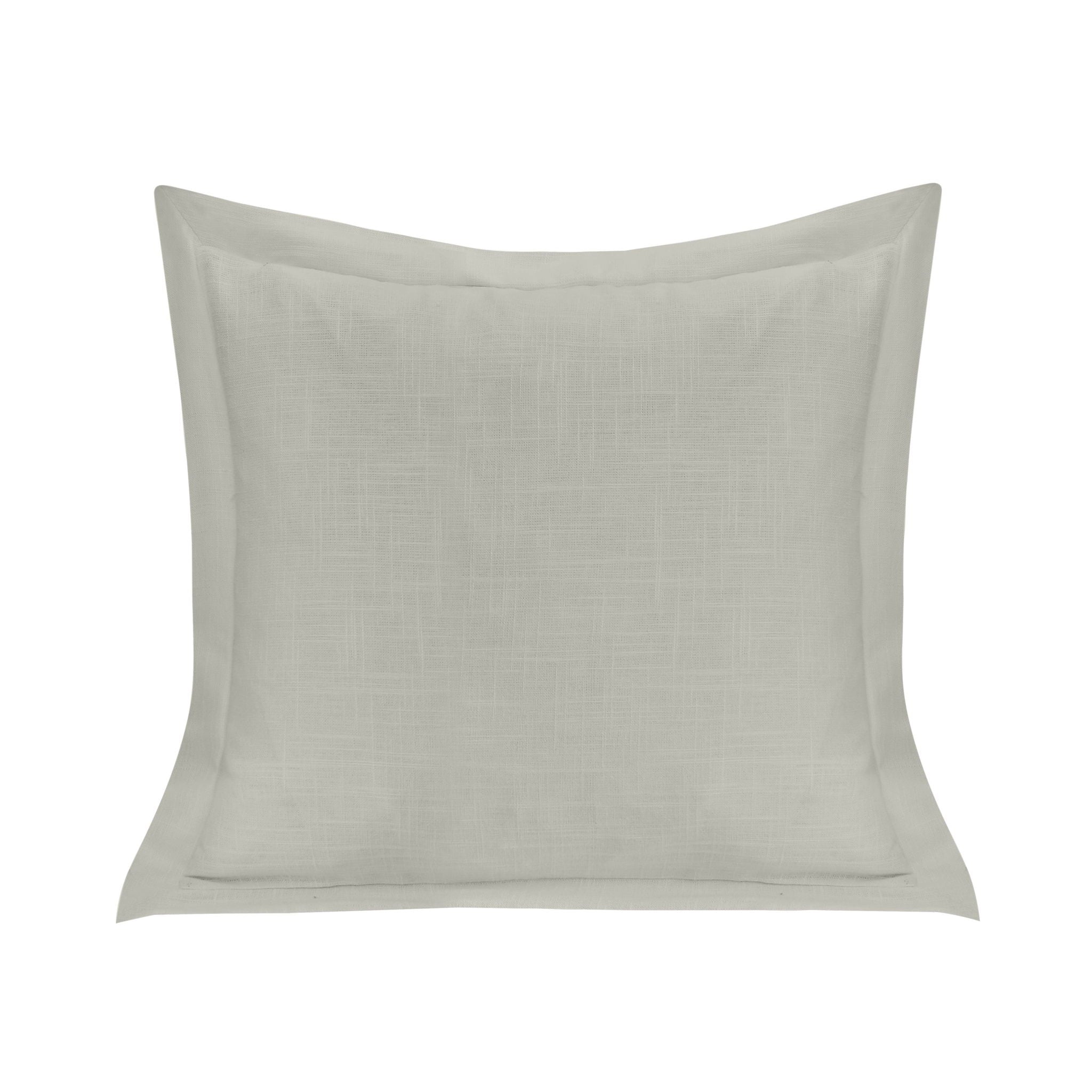 Luna - Single Flanged Washed Linen Pillow - Light Gray