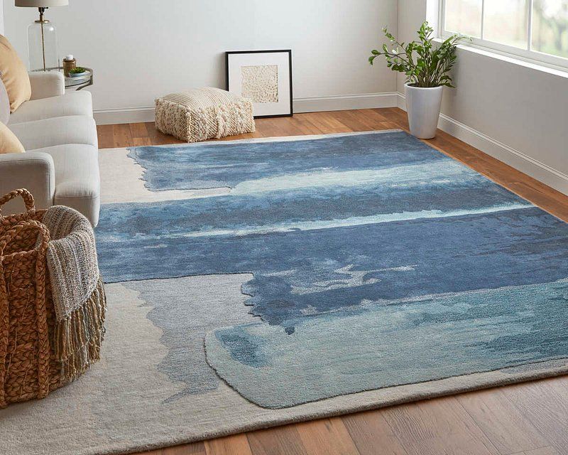ANYA Collection - 8921F Blue/Ivory