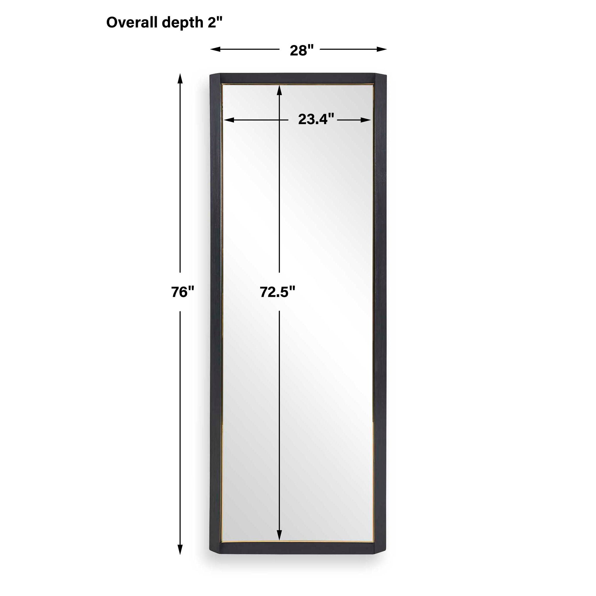 Stenton - Tall Wooden Mirror - Black