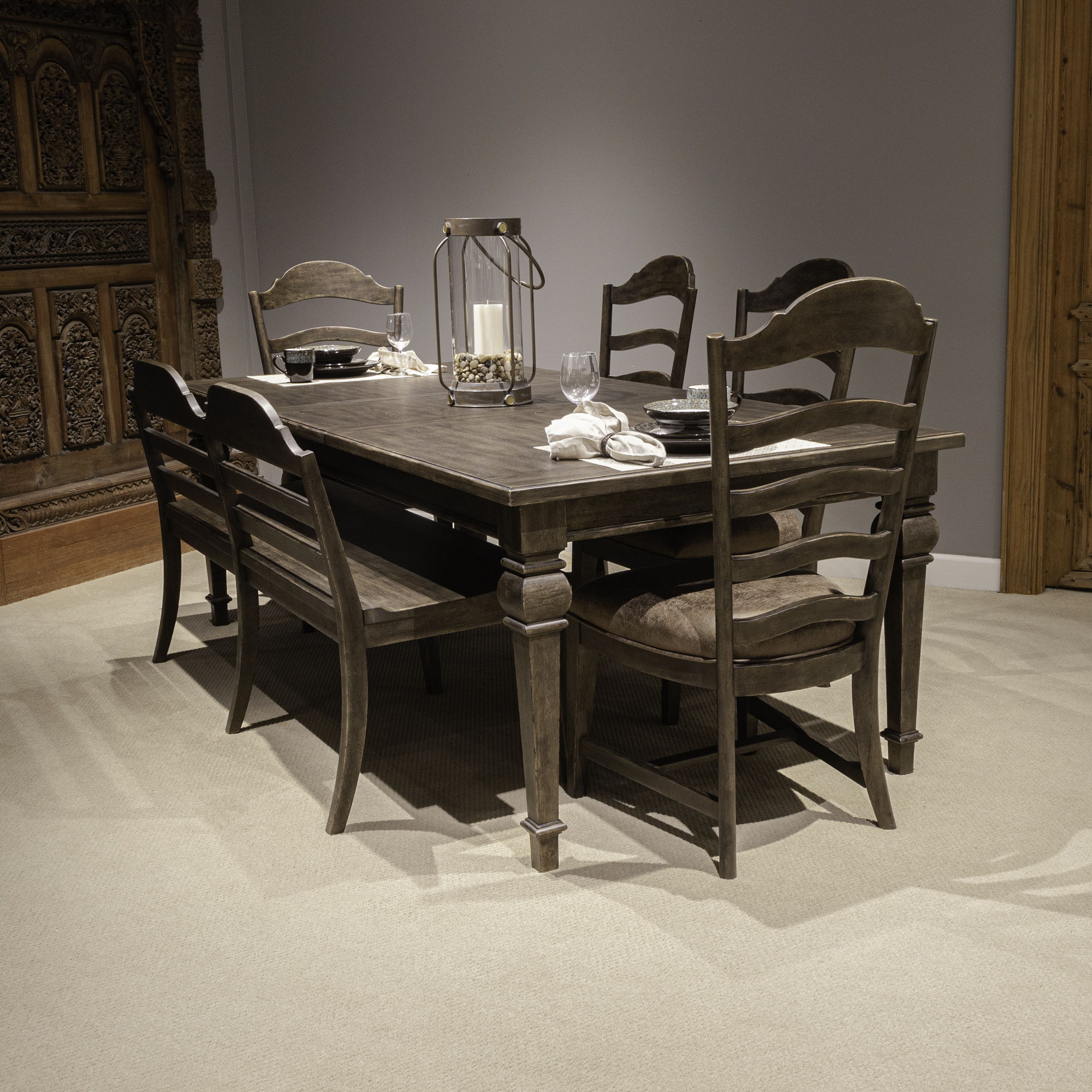 Paradise Valley - Rectangular Leg Table - Saddle Brown