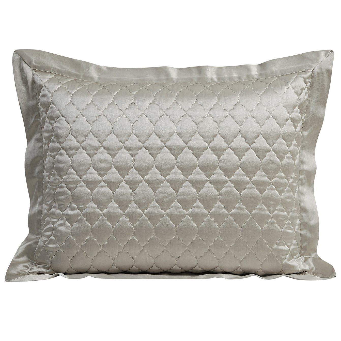 High Shine Satin - Quatrefoil Quilt Pillow Sham Set (Set of 2) - Champagne