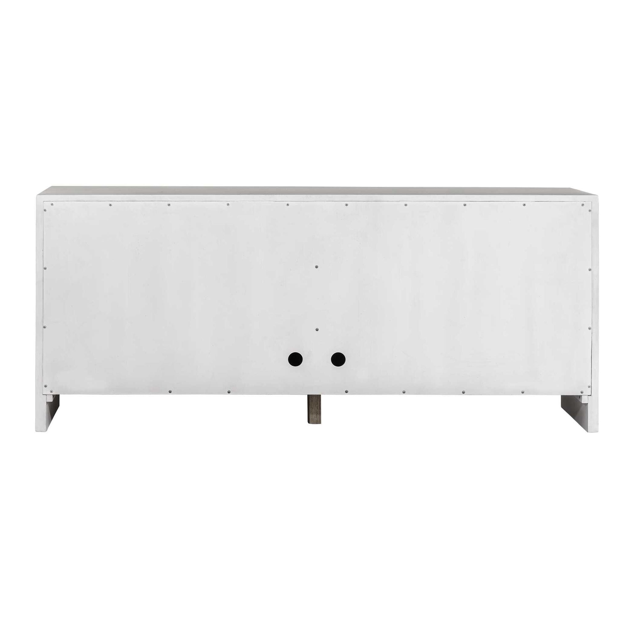 Brinson - Carved Wood 4 Door Cabinet - White / Woodtone