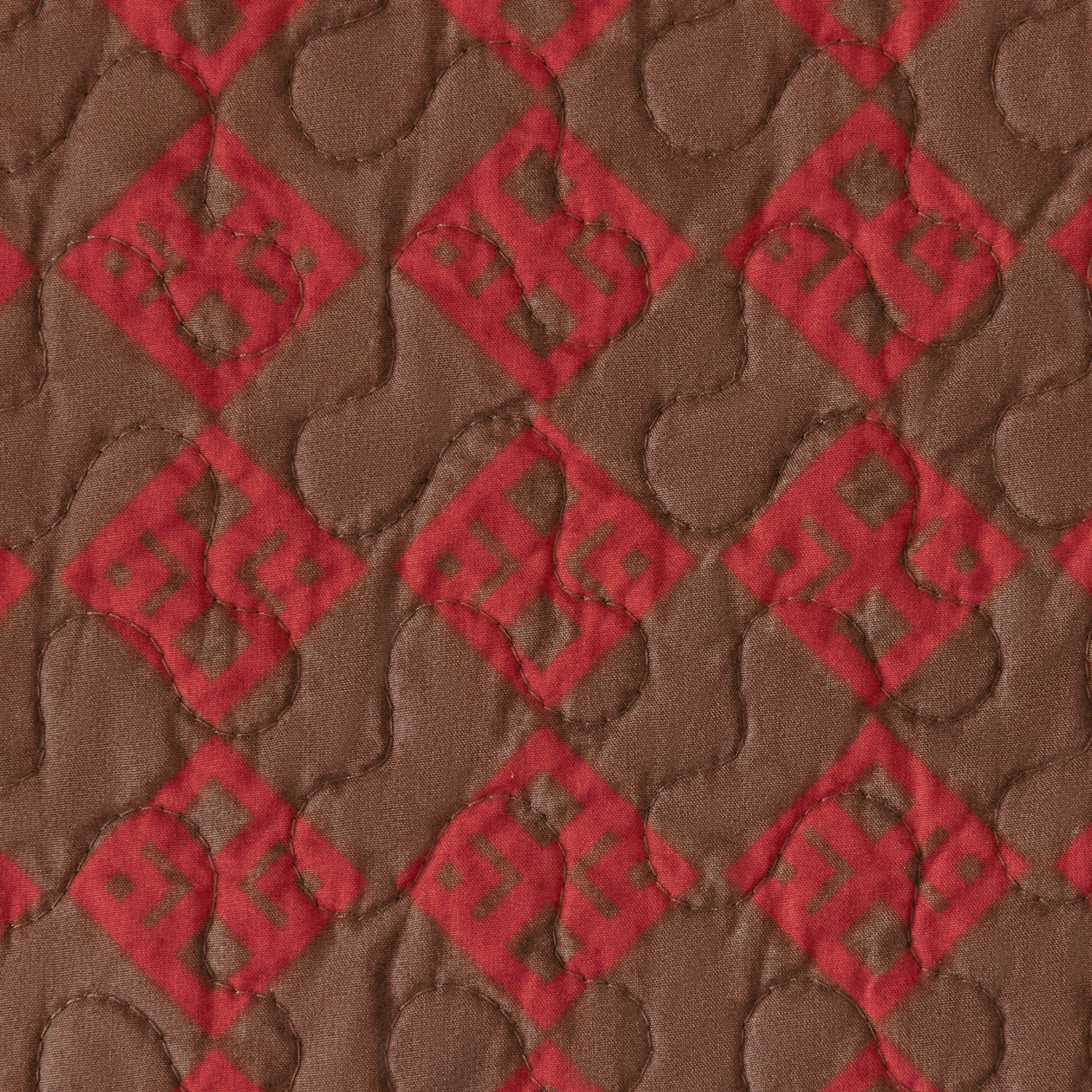 Rushmore - Full/Queen Reversible Quilt Set (Set of 3) - Red / Brown