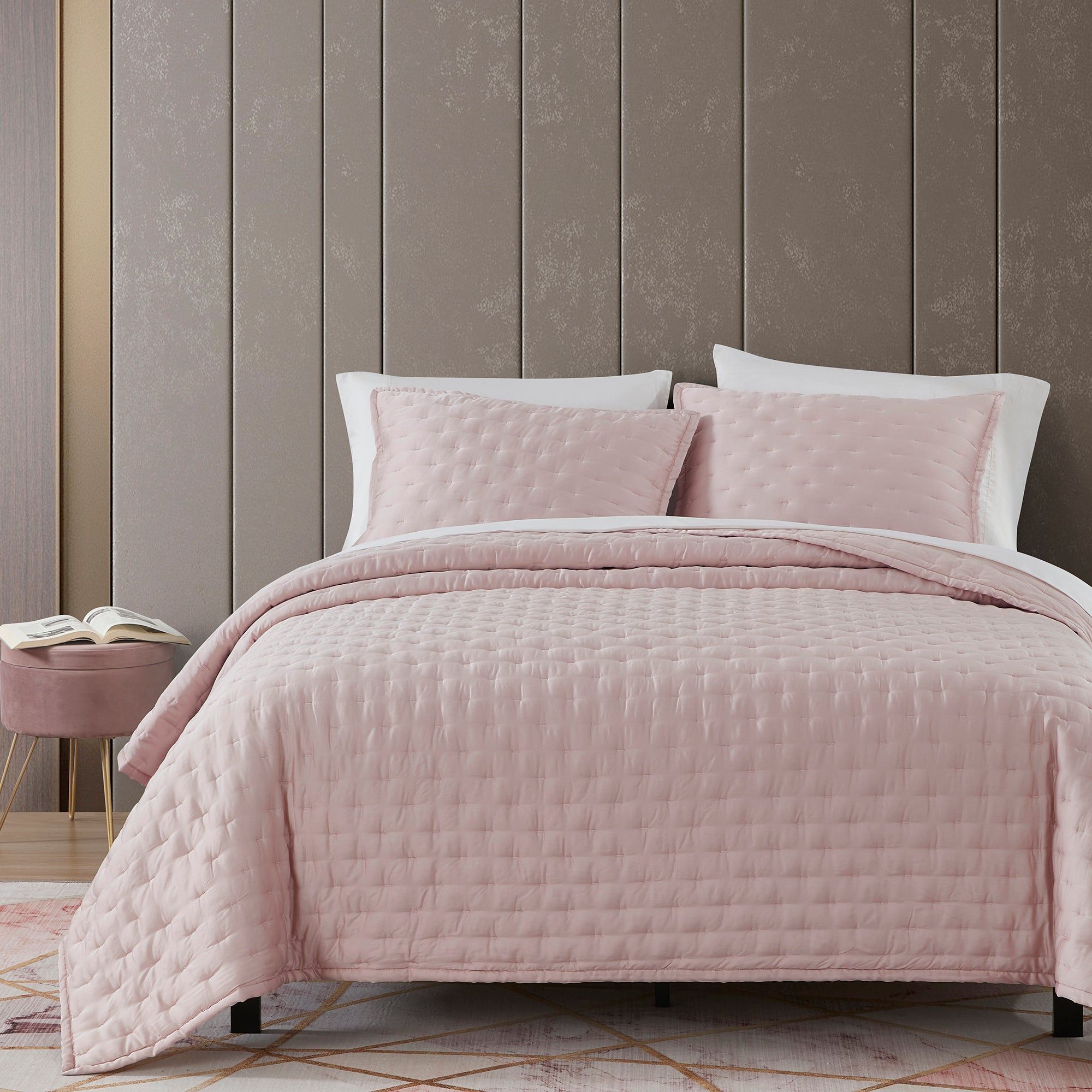 Lyocell - King Eucalyptus Quilt Set (Set of 3) - Blush