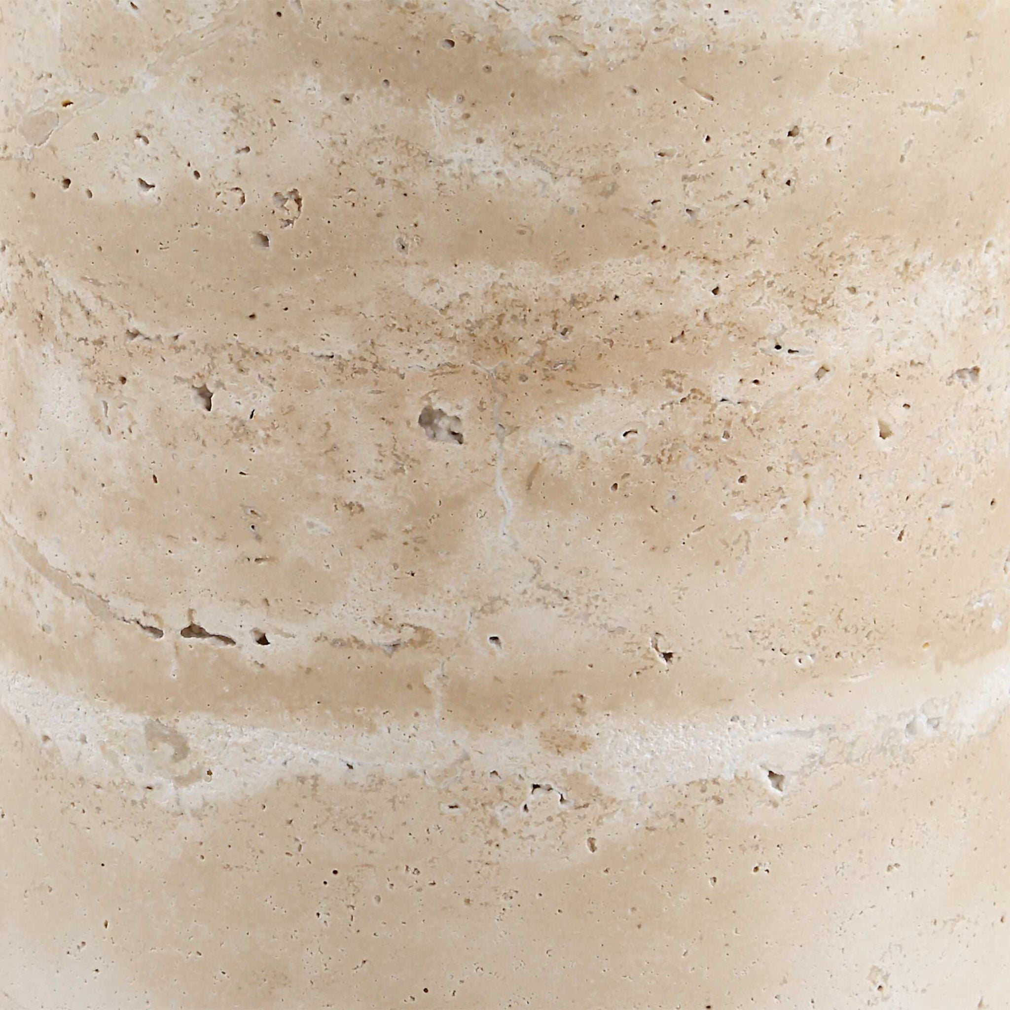 Malya - Travertine Accent Table - Beige