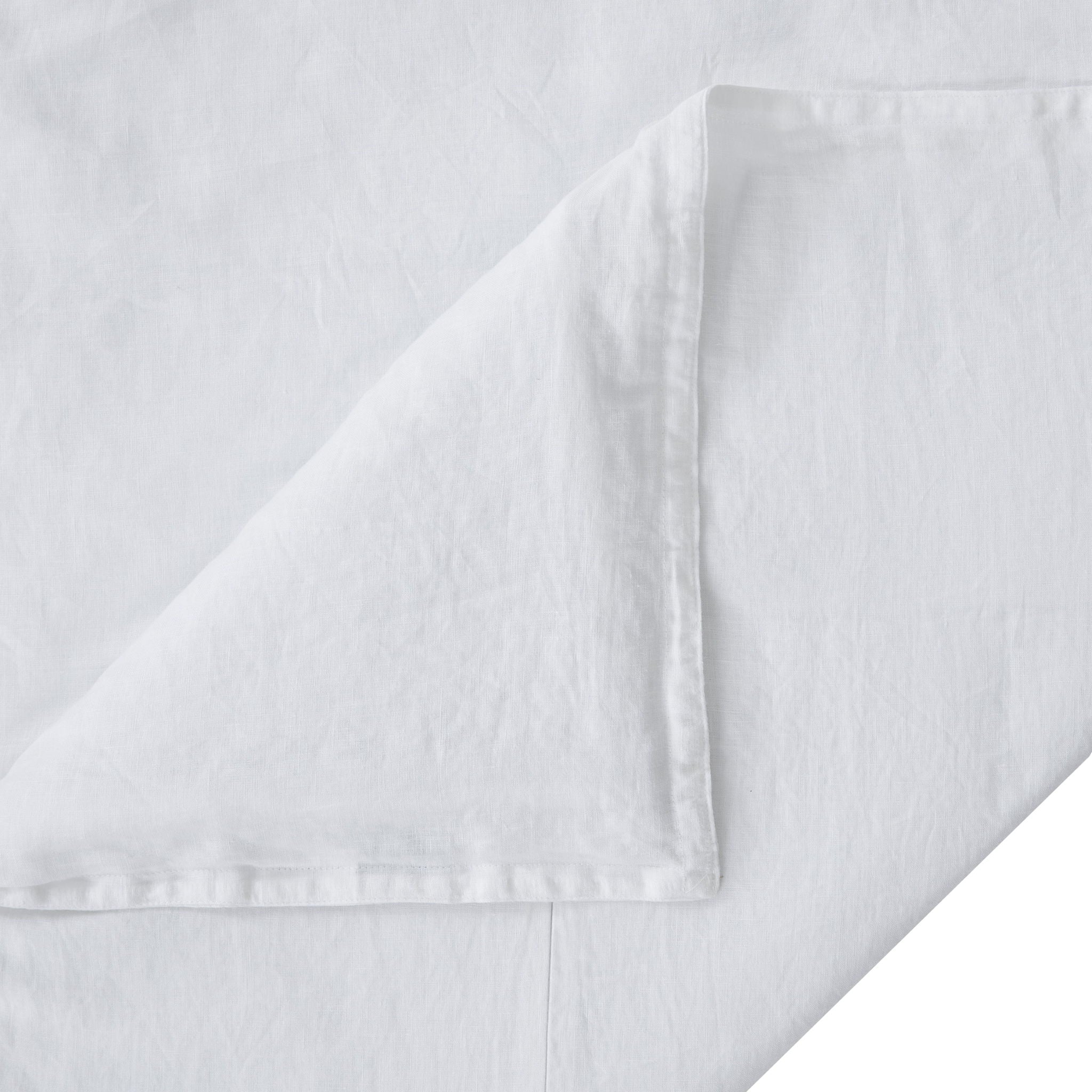 100% French Flax Linen - King Duvet Cover Set (Set of 3) - White