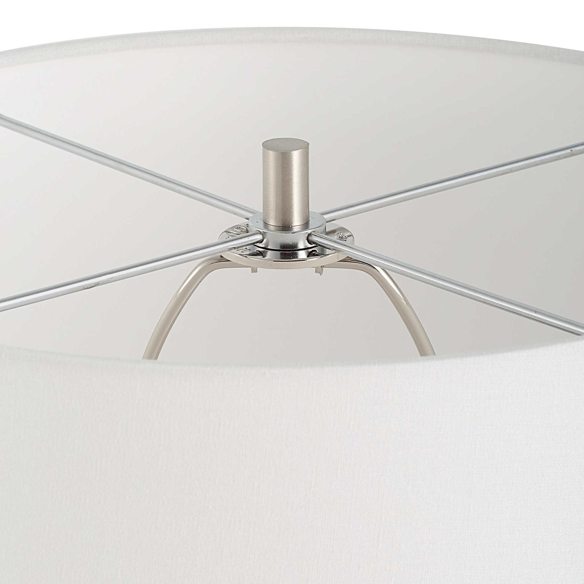 Quinn - Table Lamp - White & Silver