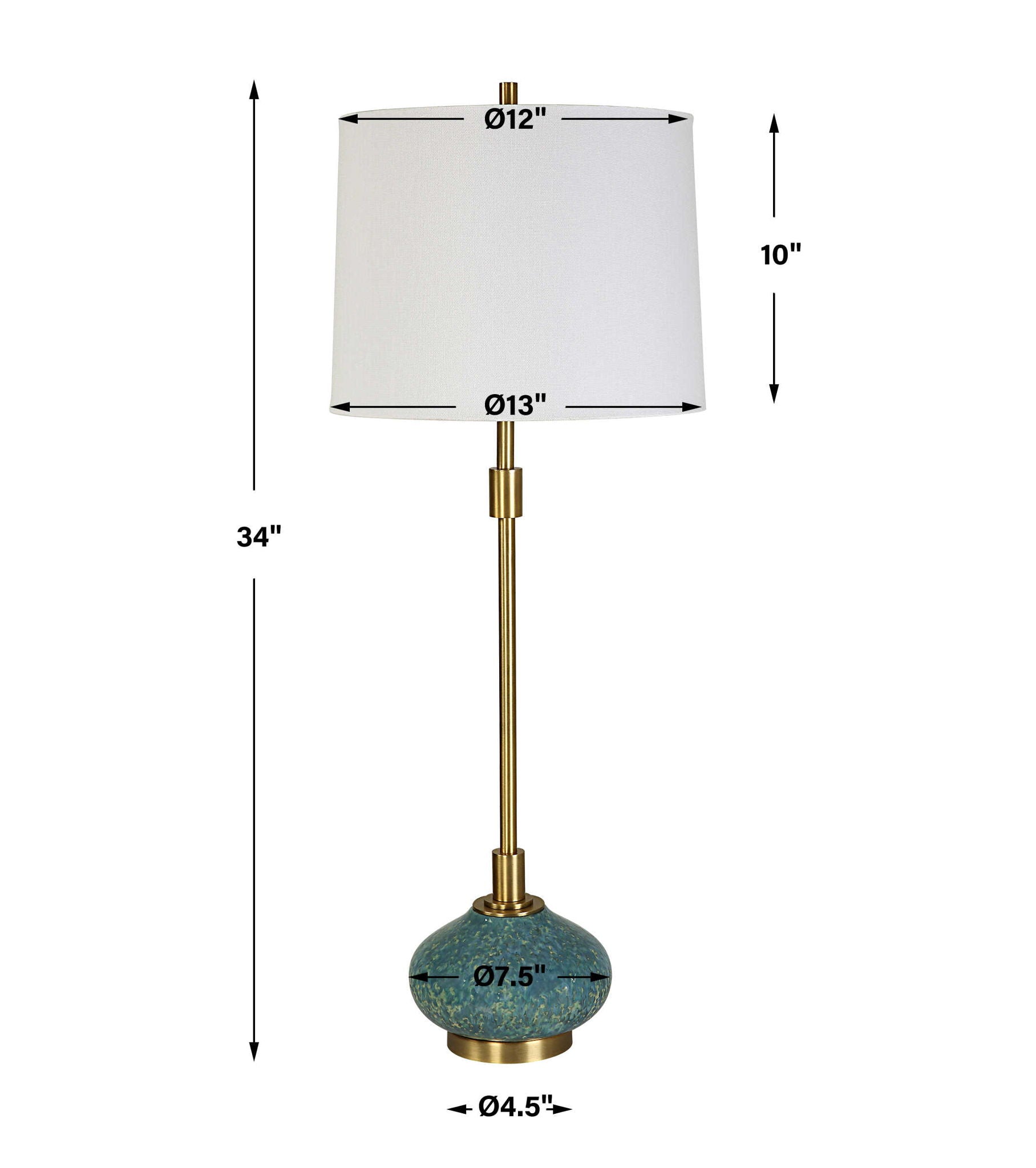 Kaimana - Aged Buffet Lamp - Blue