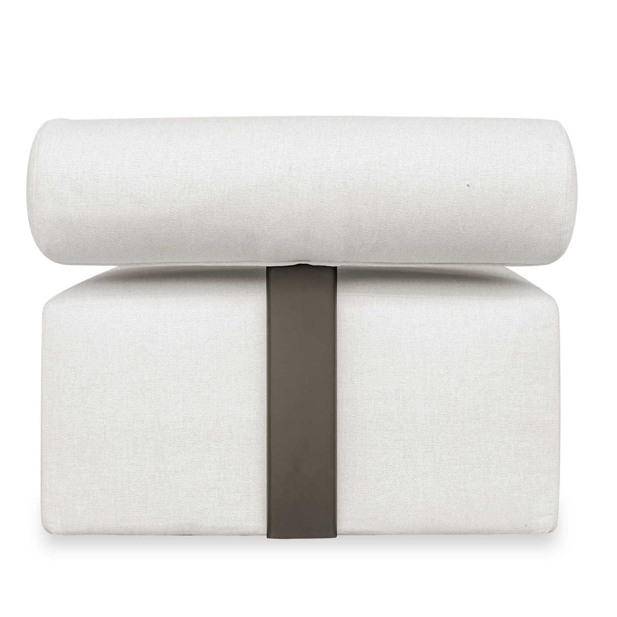 Bolster Back - Armless Outdoor Sofa - White