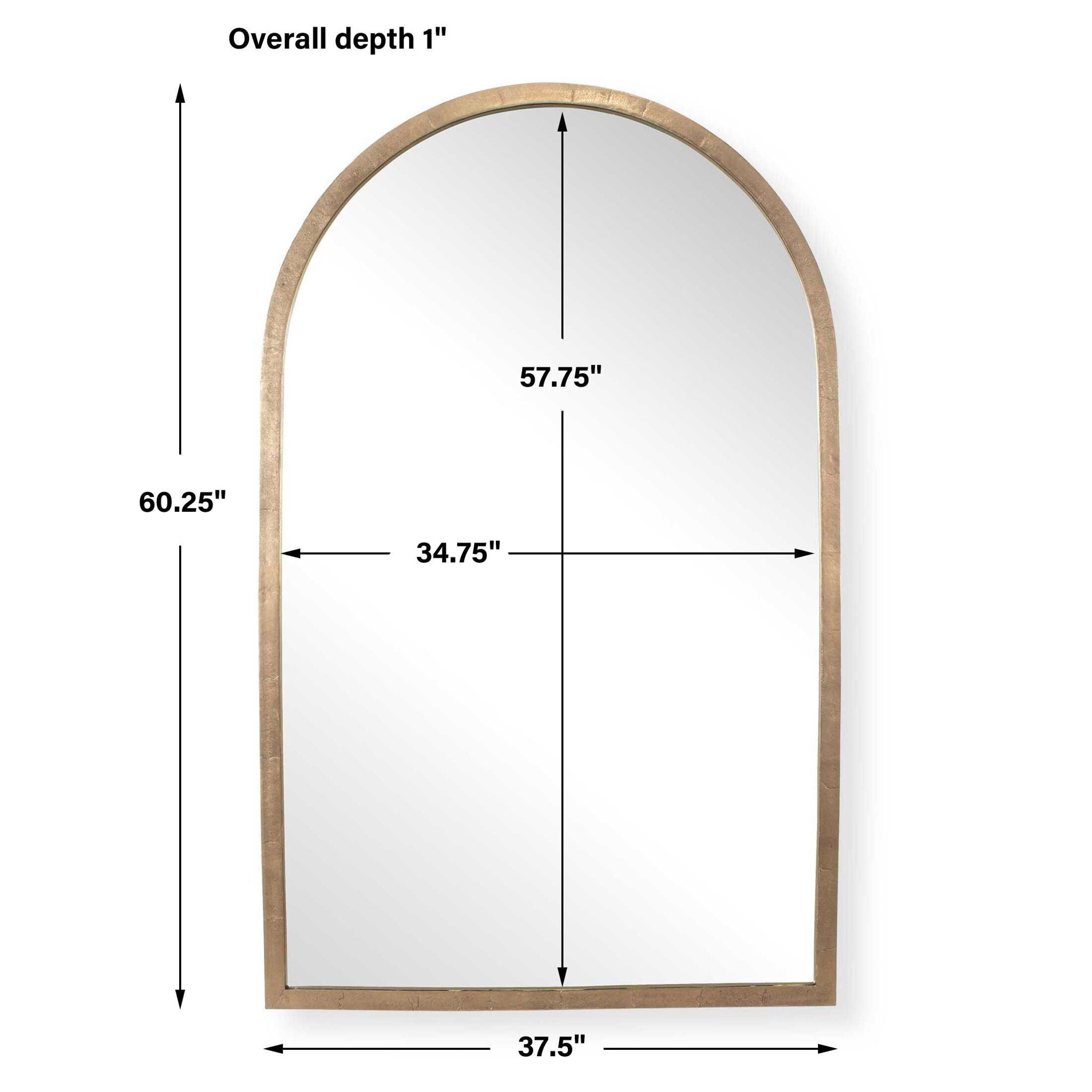 Vestry - Arch Mirror - Antique Brass