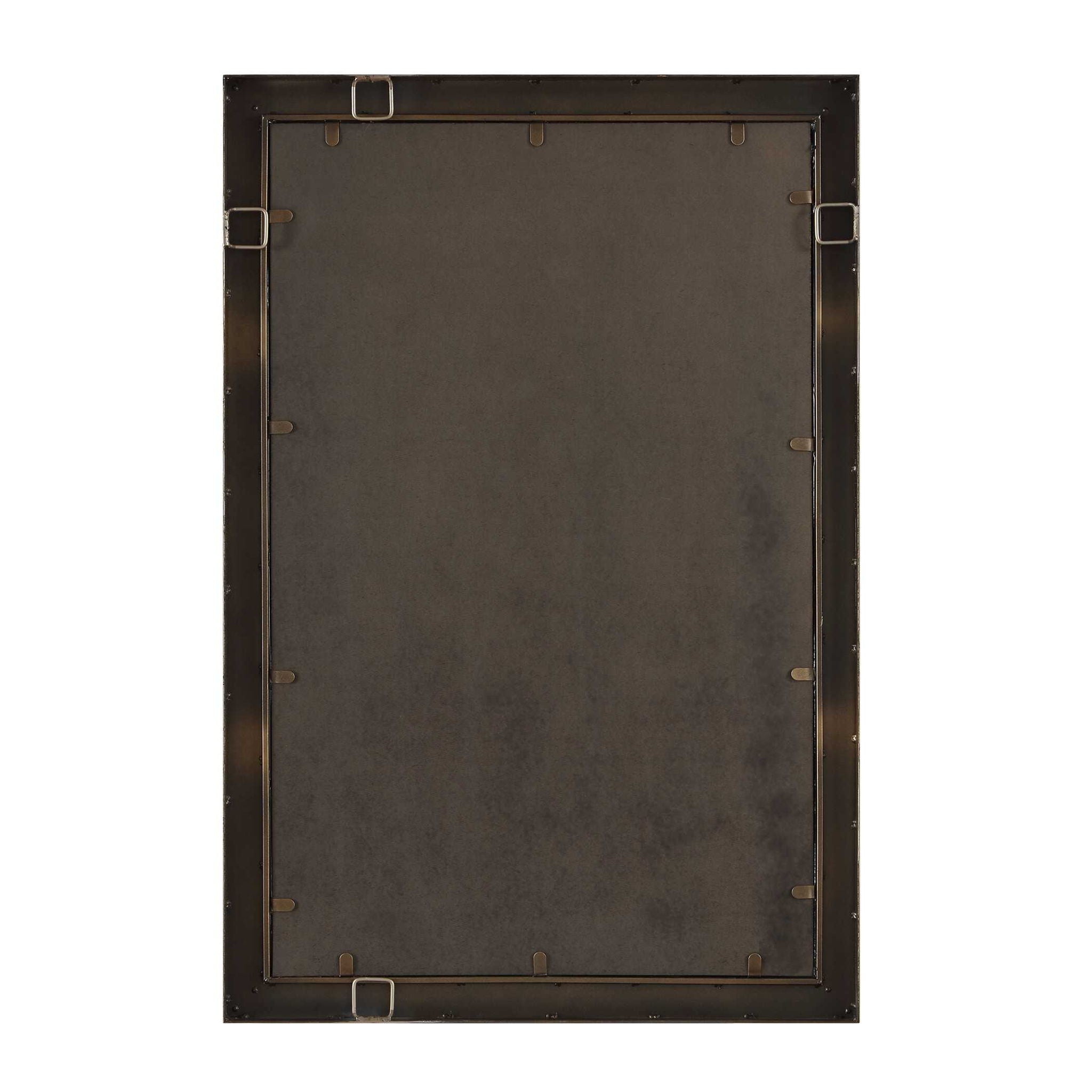 Pave - Rectangular Travertine Mirror - White