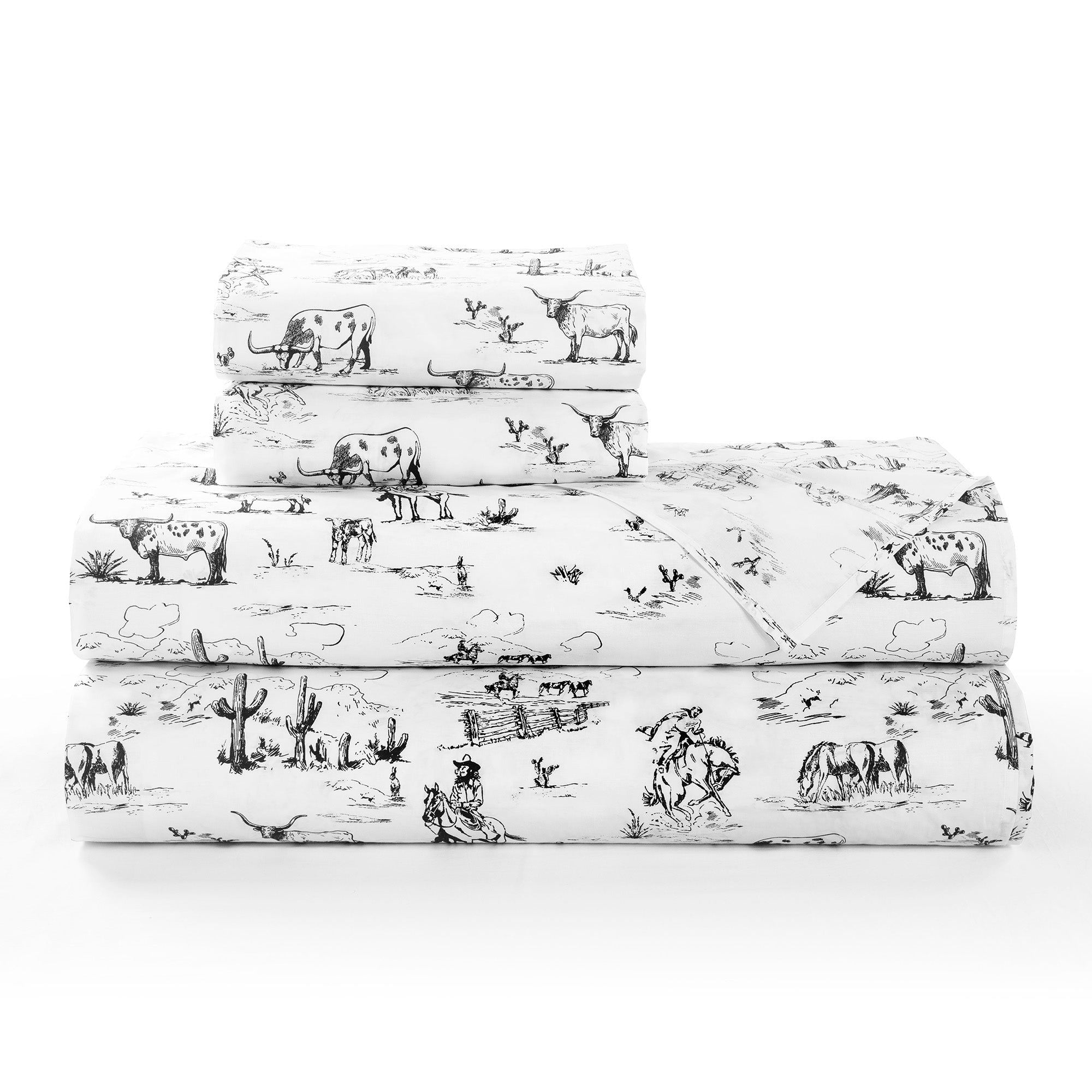 Ranch Life - Queen 200TC Cotton Sheet Set (Set of 4) - Black