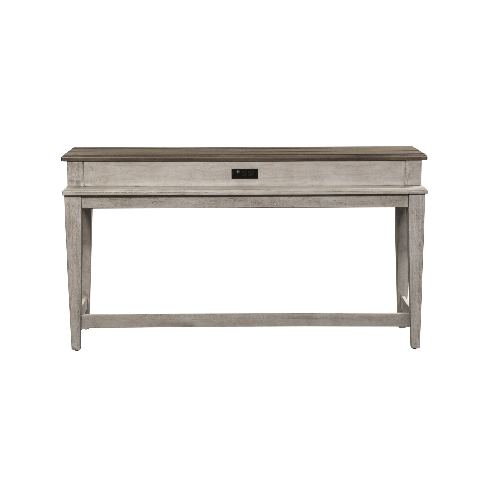 Heartland - Console Bar Table - Antique White / Tobacco Tops