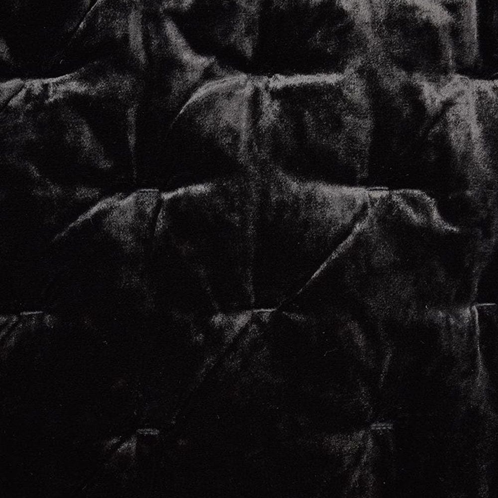 Stella - King Faux Silk Velvet Pintuck Quilt - Black
