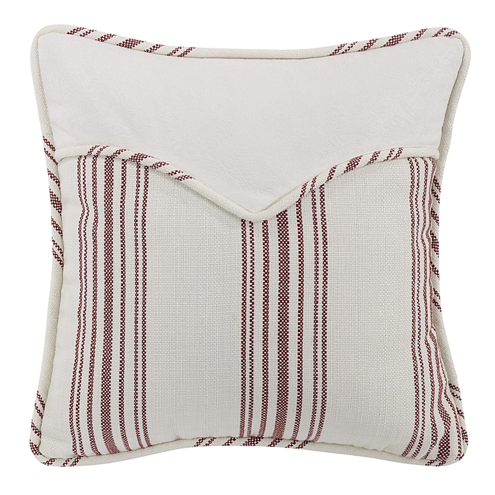 Bandera - Prescott Stripe Envelope Throw Pillow - White / Red