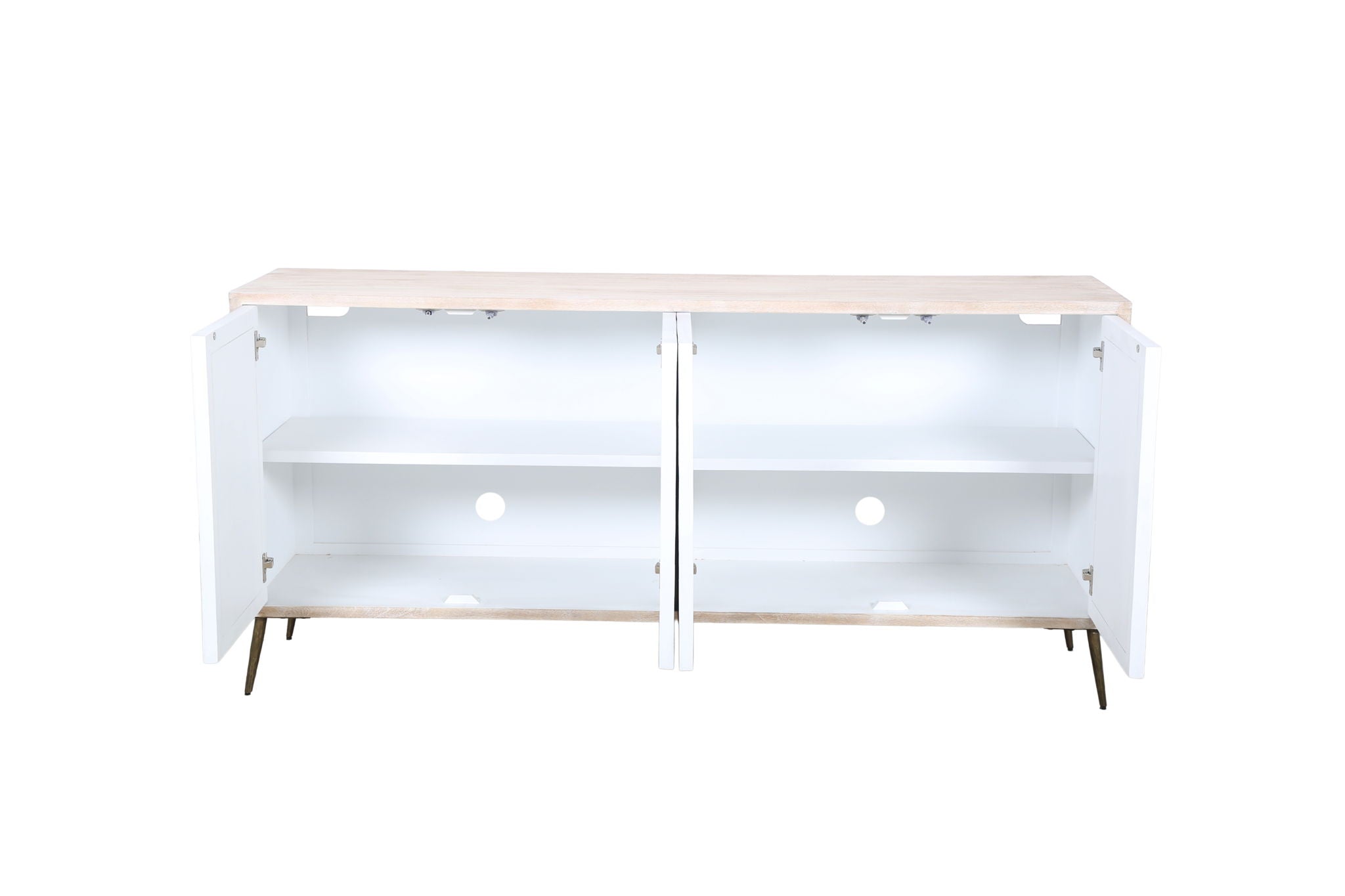 Xander - Server - White Wash Mango / Mosaic Ivory / Brass / Ebony
