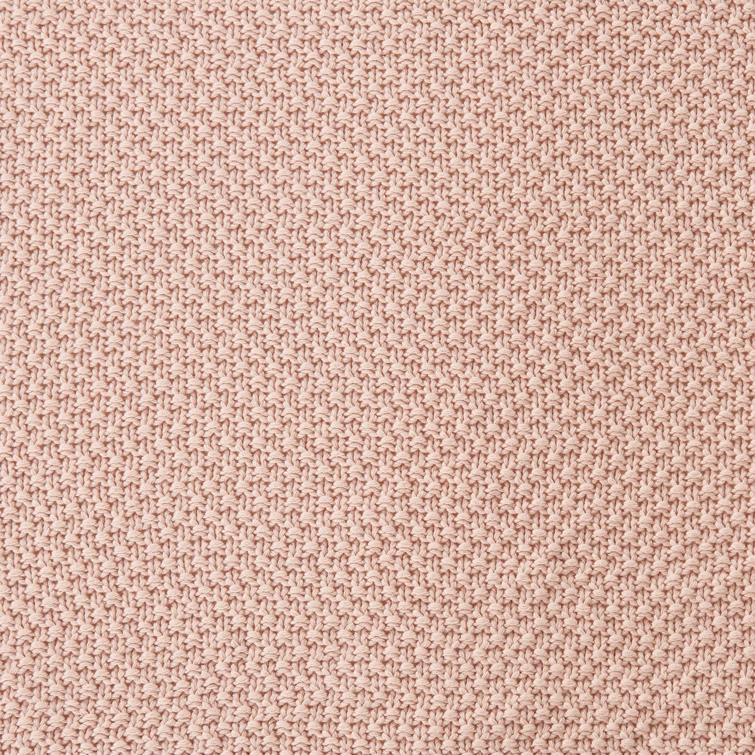 Cotton Knit - Throw Blanket - Blush