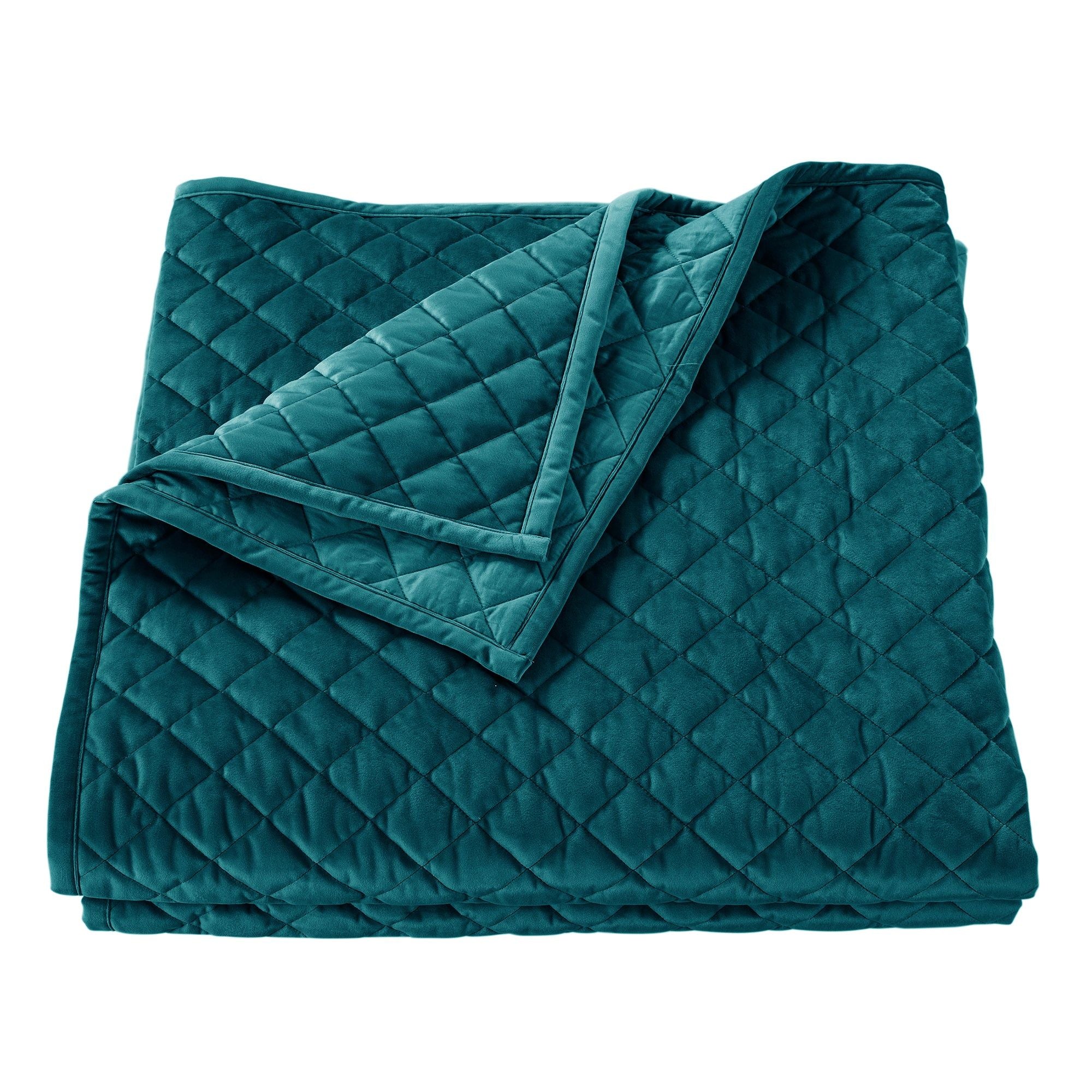 Velvet Diamond - Twin Quilt - Teal