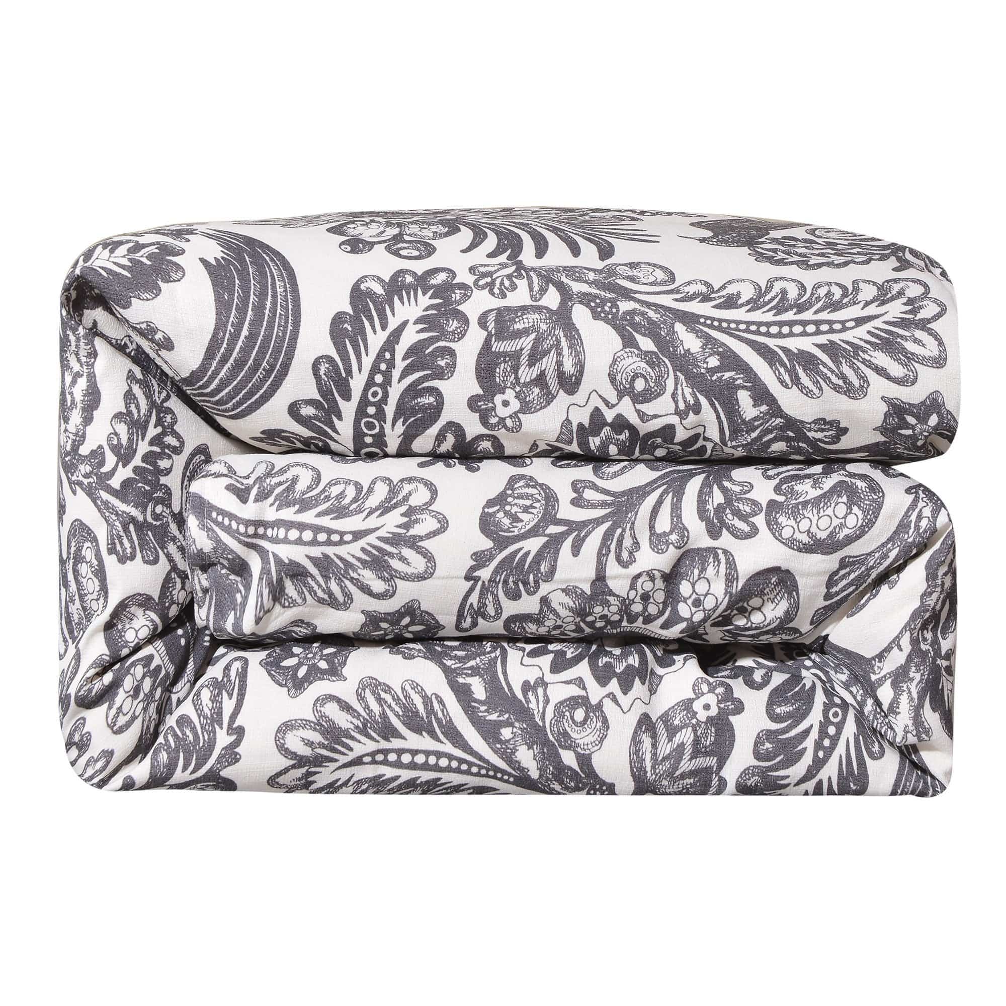 Augusta Toile - Queen Duvet Cover - White / Black