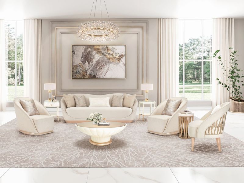 La Rachelle - Round Chairside Table - Chardonnay