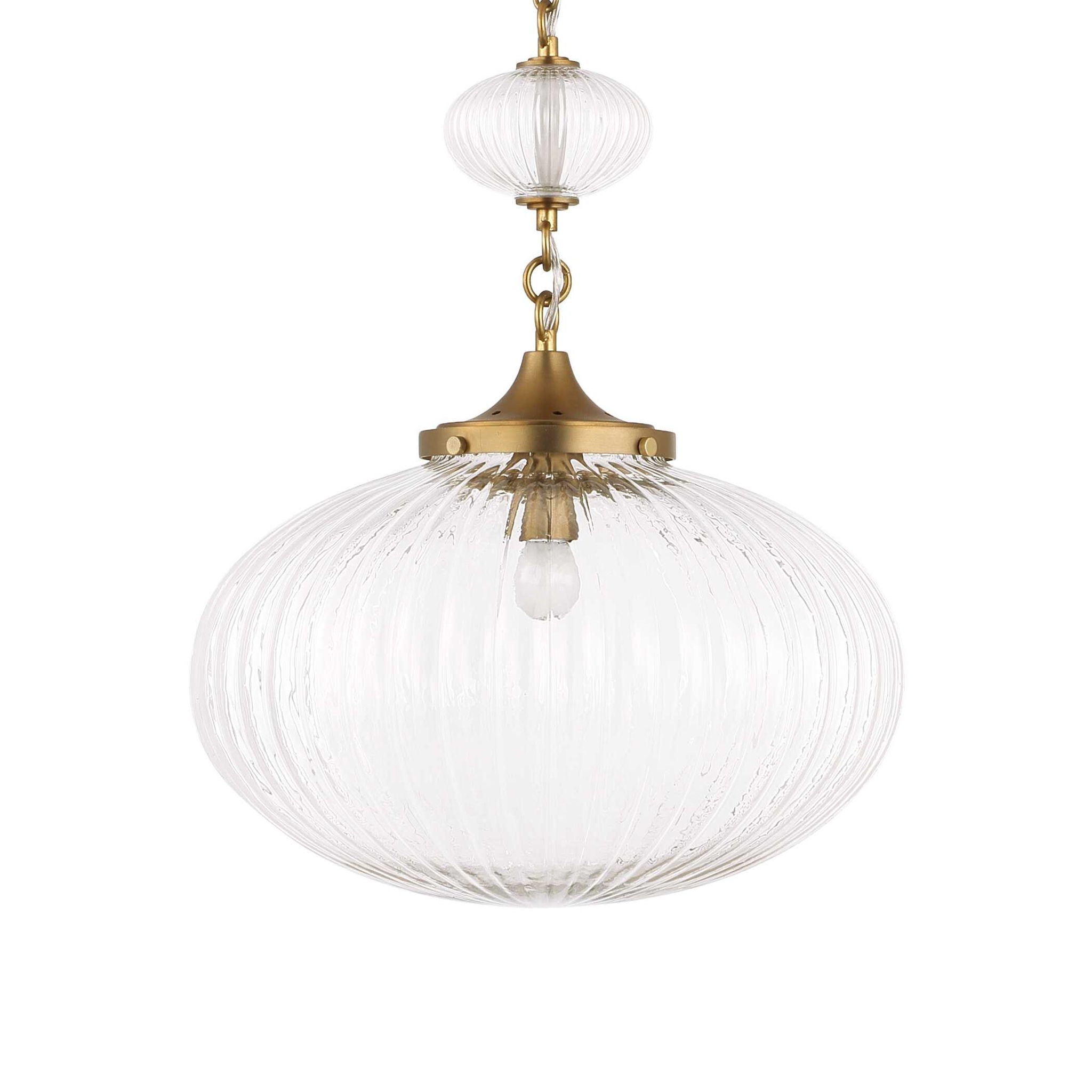 Bellaire - 1 Light Glass Shade Pendant - Gold