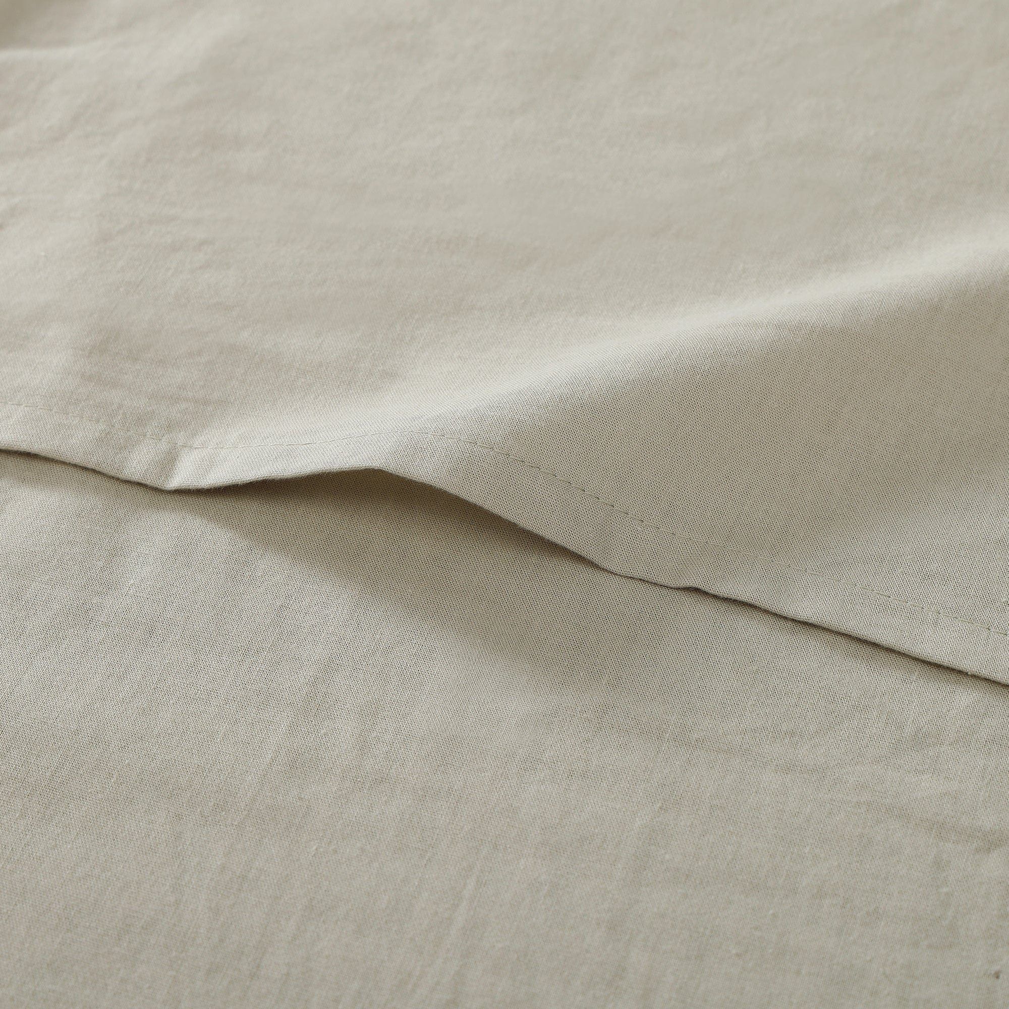 Stonewashed Cotton Waffle Weave - Queen Duvet Cover Set (Set of 3) - Light Tan