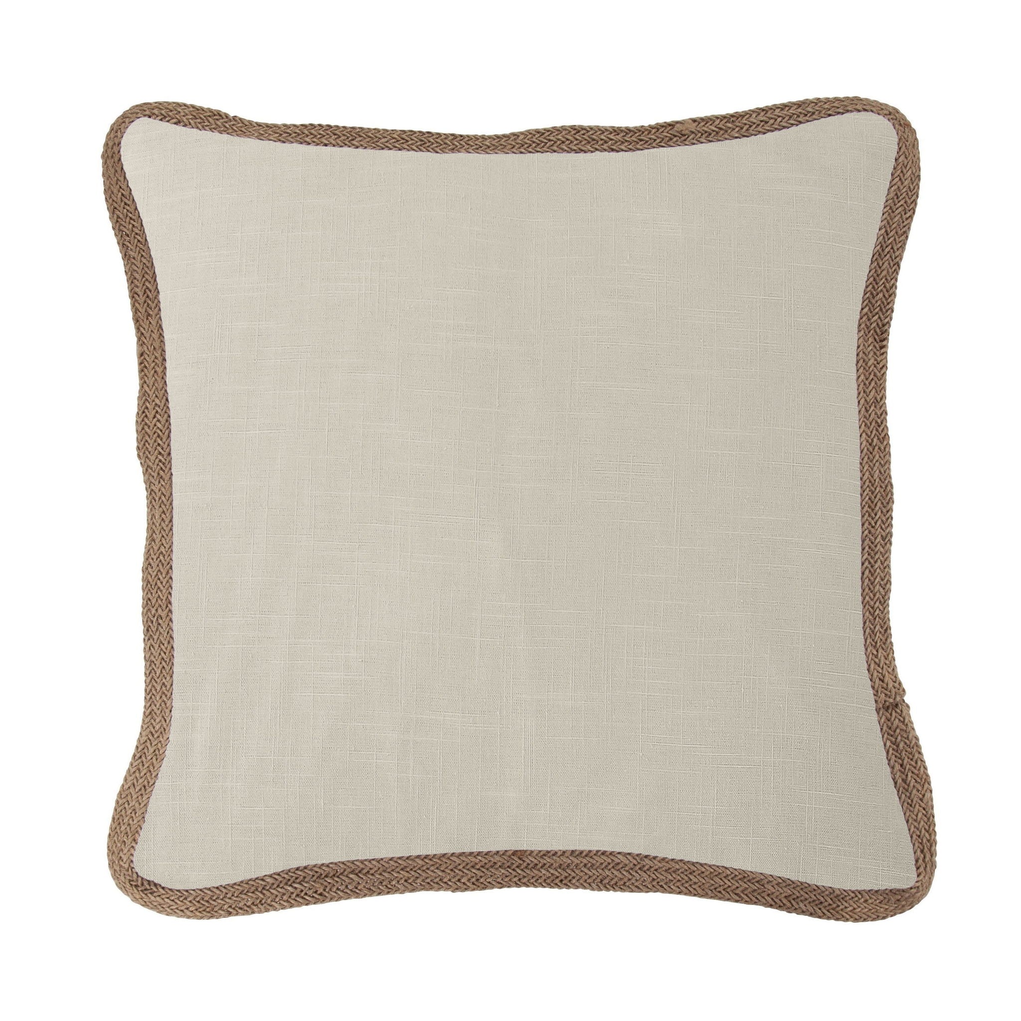 Luna - Washed Linen Jute Trimmed Euro Sham - Light Tan