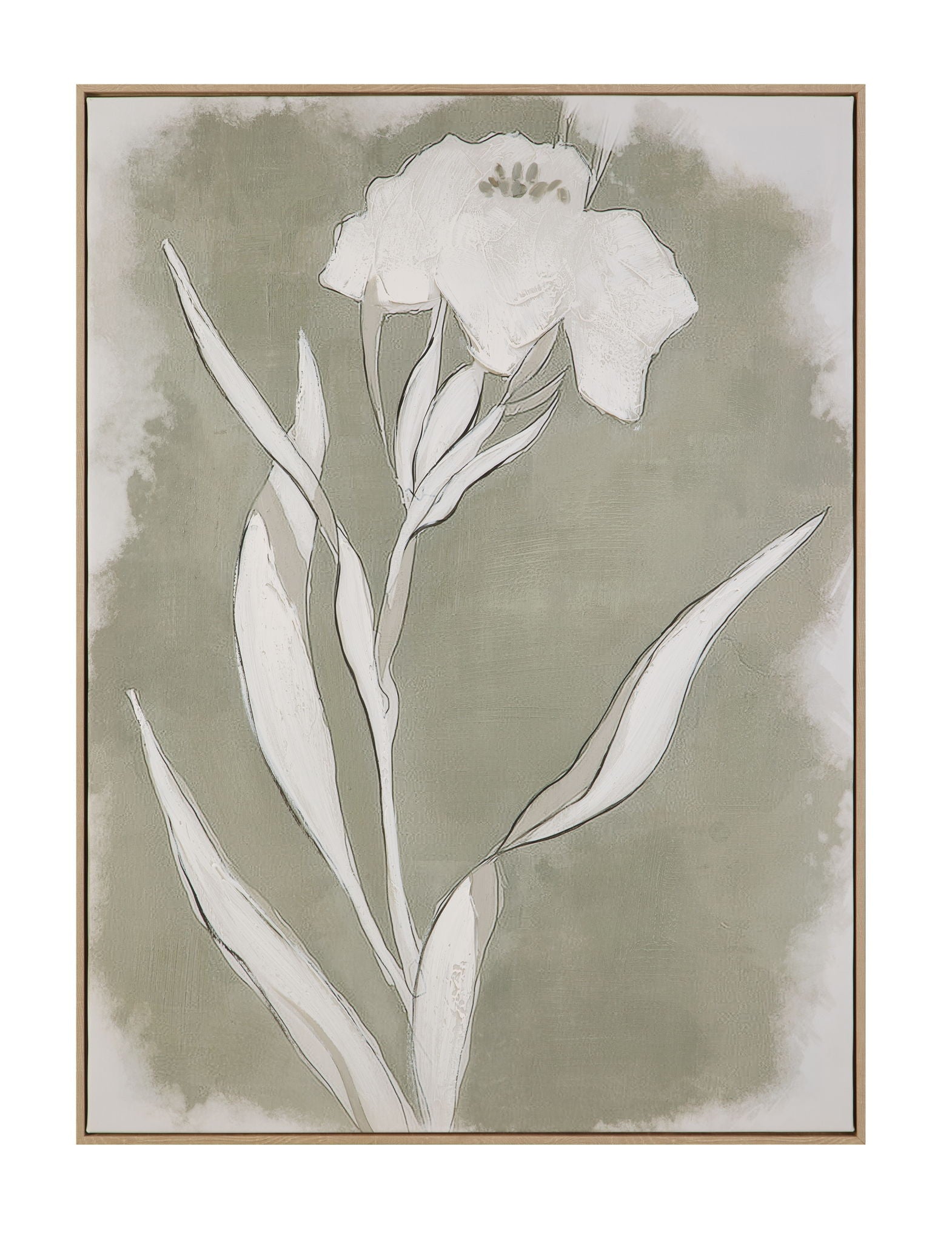 Serene Botanical II Framed Canvas - Beige