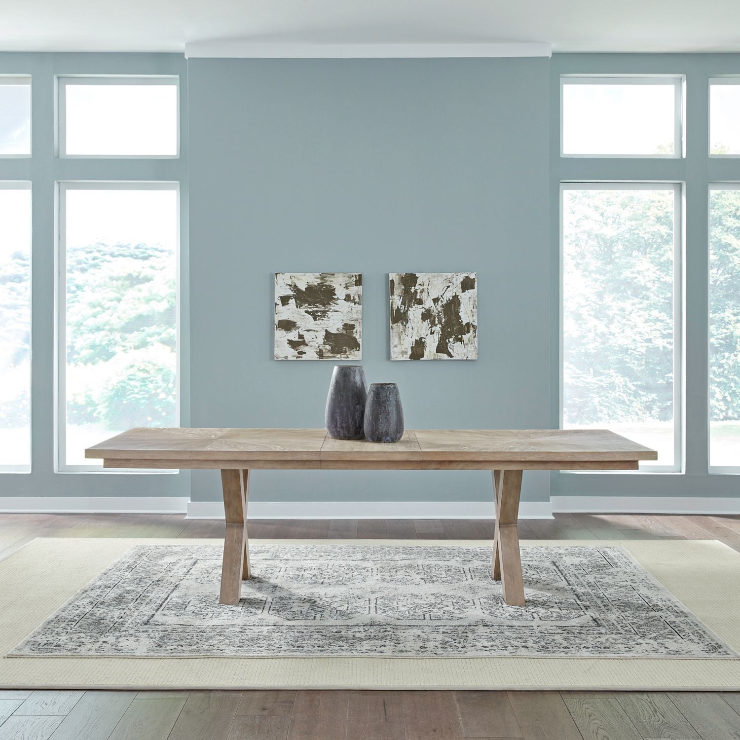 Brentwood - Double Pedestal Table - Sandstone