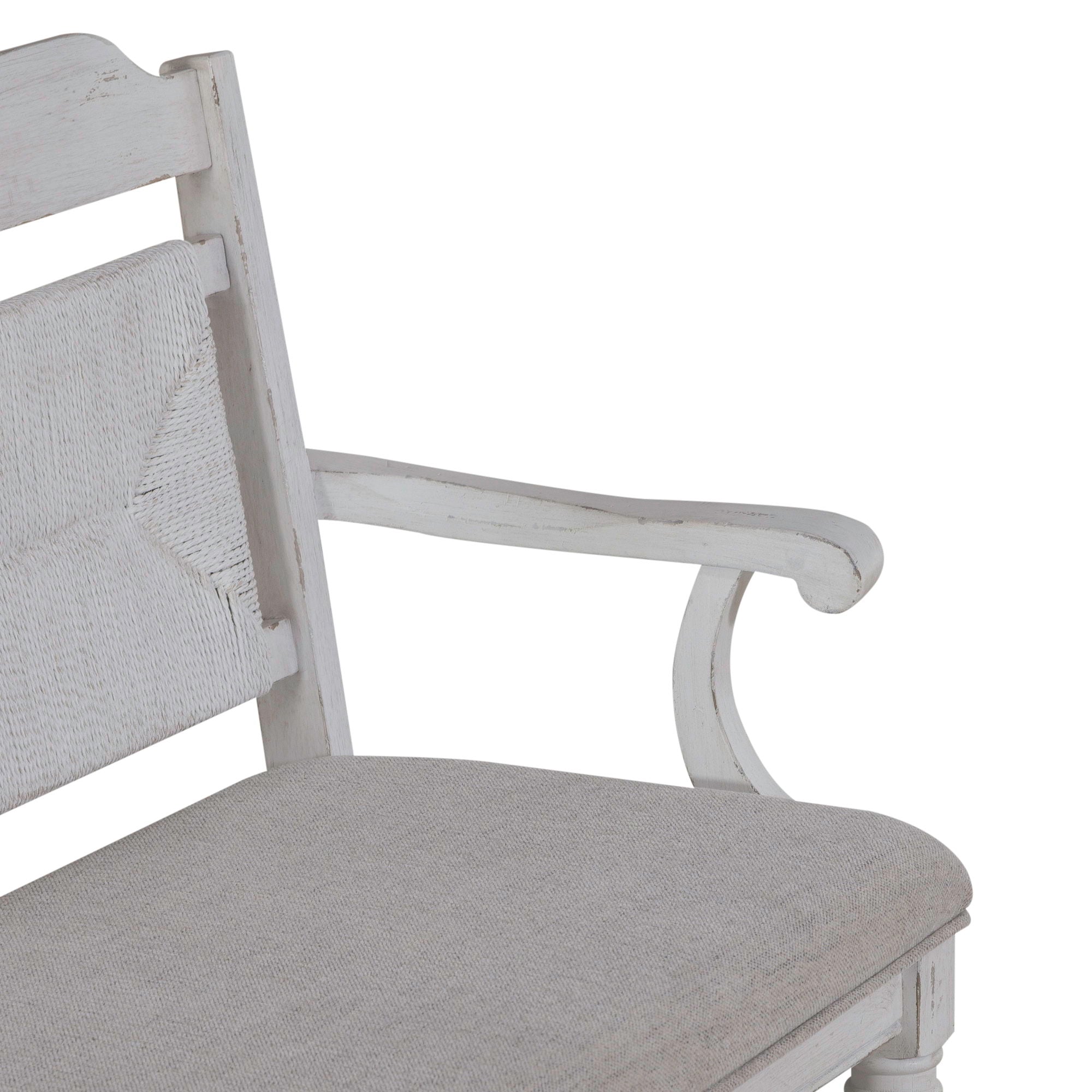 River Place - Panel Back Bench - Riverstone White & Tobacco