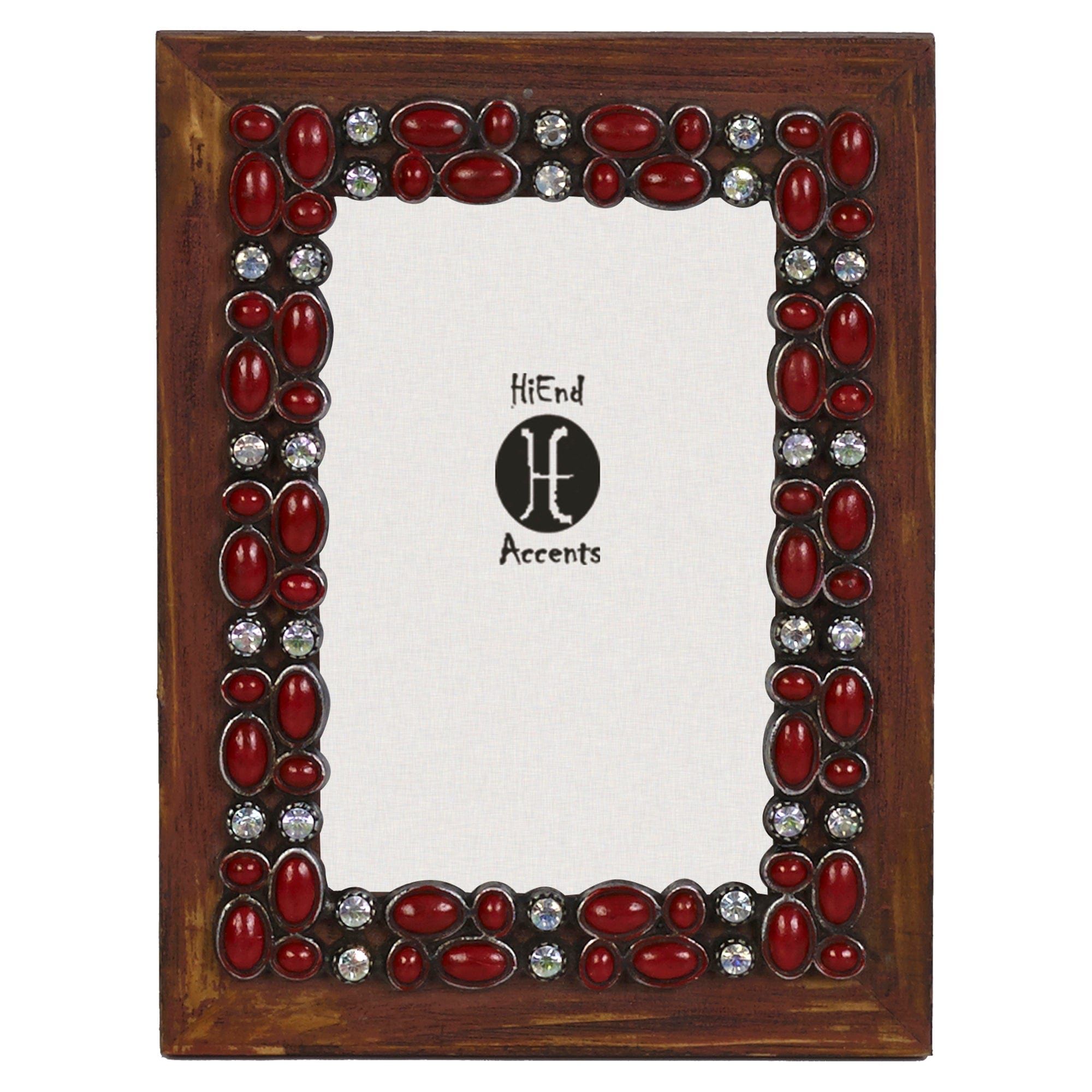 Picture Frame - 4" x 6" Red Stone Wooden Picture Frame 4 Per Carton - Multi