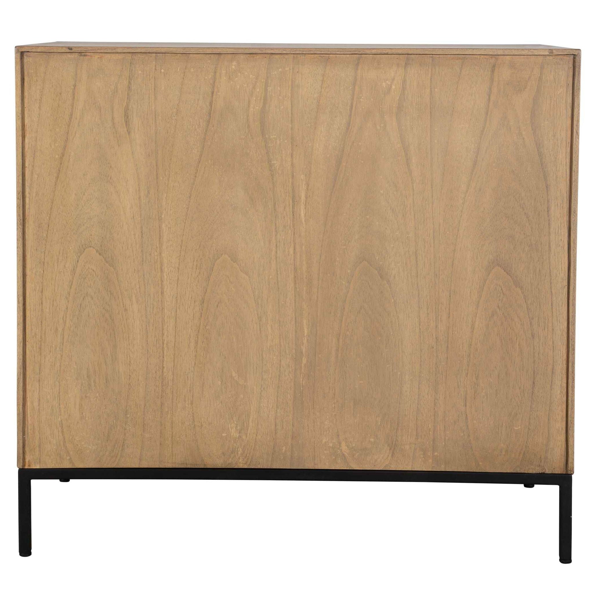 Lorenzo - Geometric 2 Door Cabinet - Light Brown