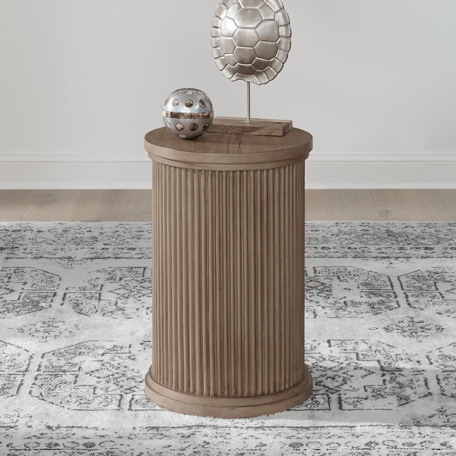 Haven Hills - Round Chairside Table - Camel Beige