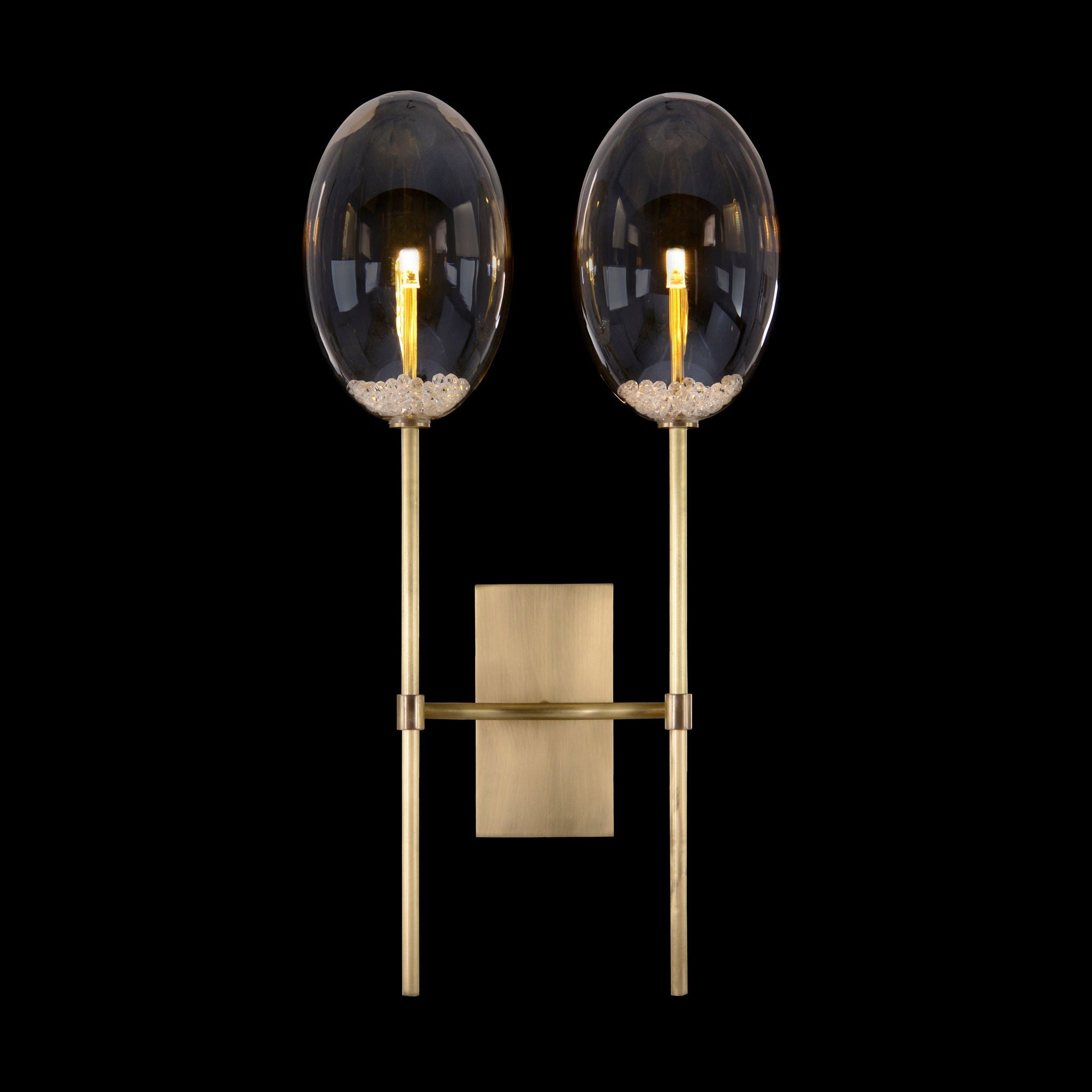 Echo:  Glass Globe Two-Light Wall Sconce