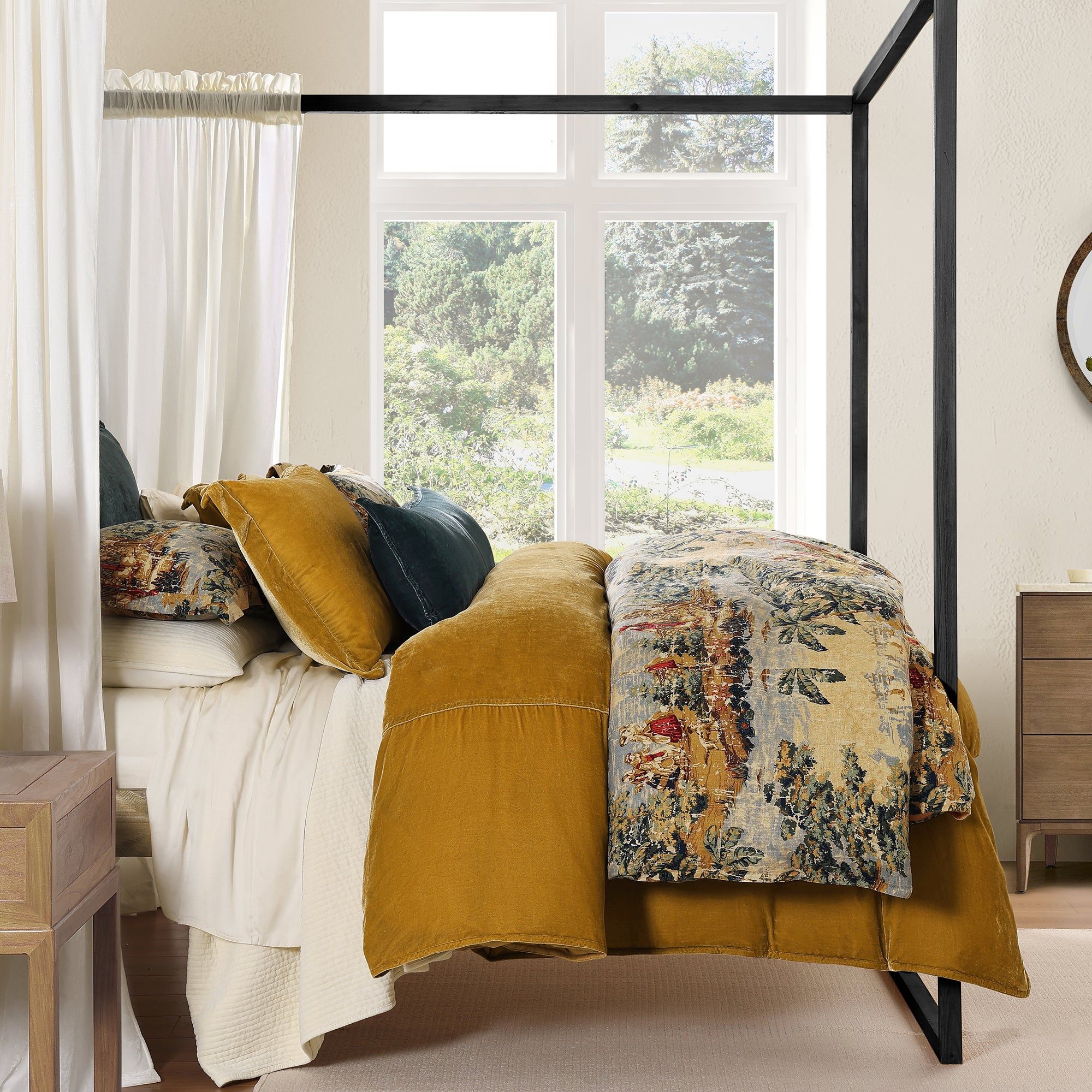 Provence - King Washed Linen Comforter Set (Set of 3) - Multi Color