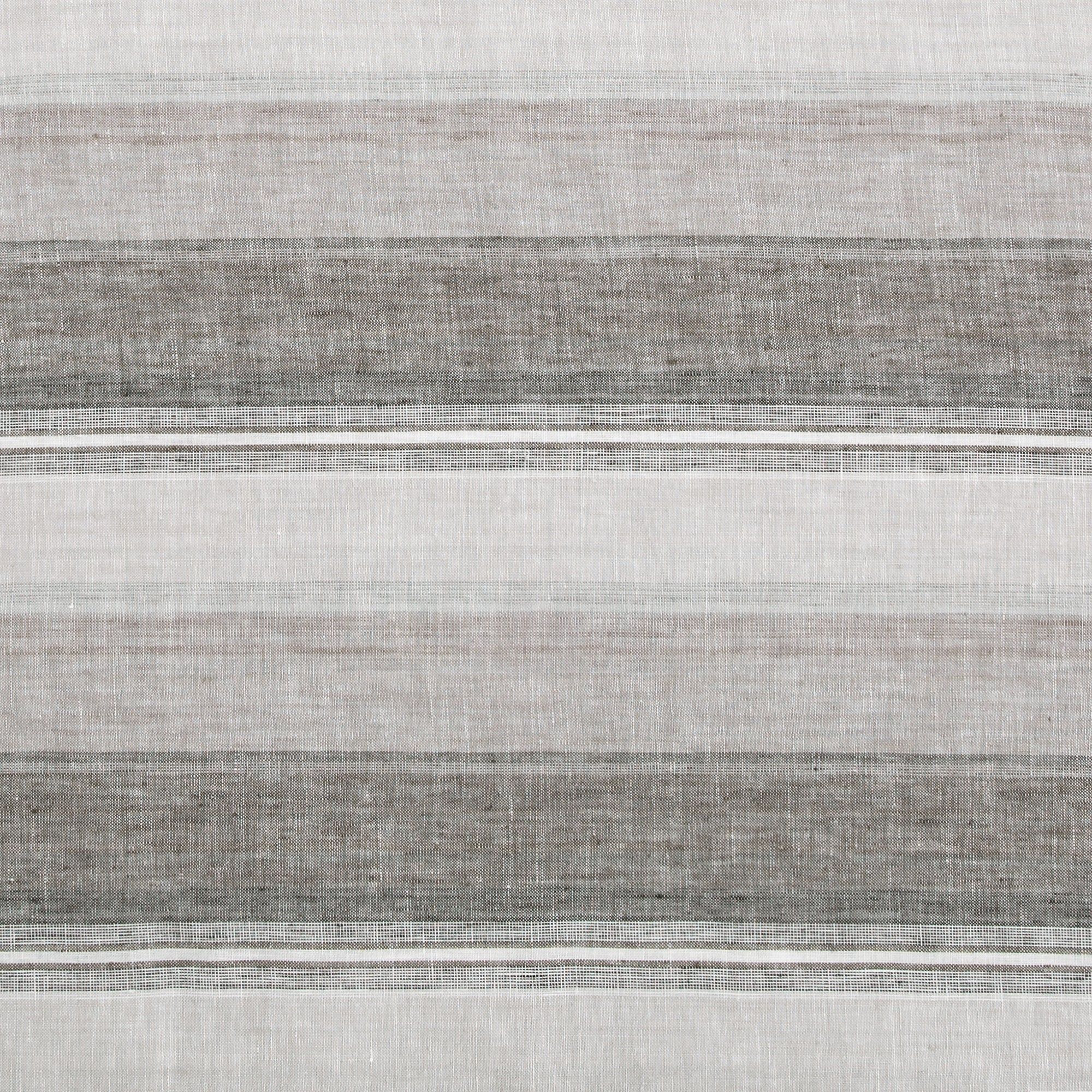 100% French Flax Linen - King Variegated Stripe Duvet Cover Set (Set of 3) - Charcoal