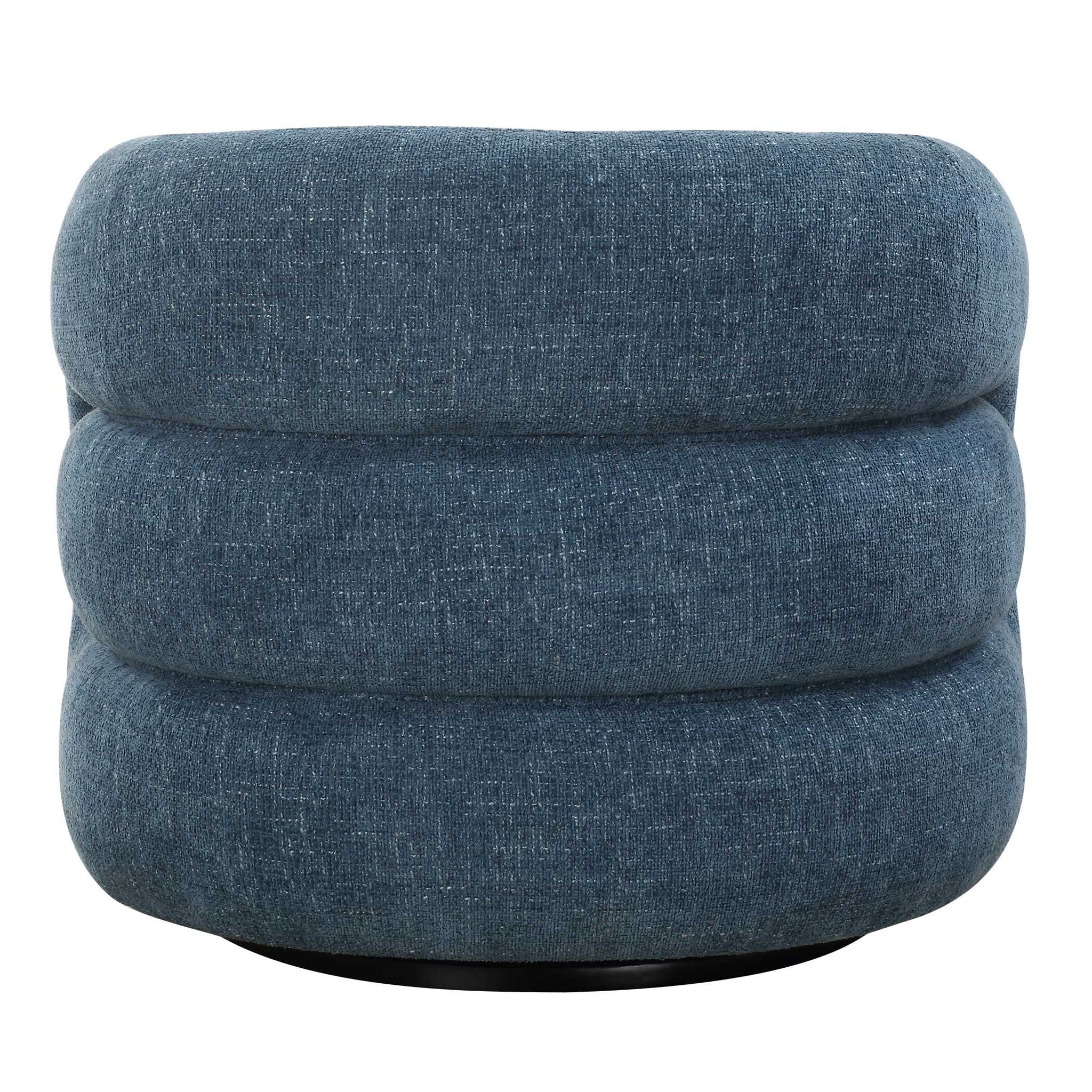 Junie - Swivel Barrel Chair - Blue