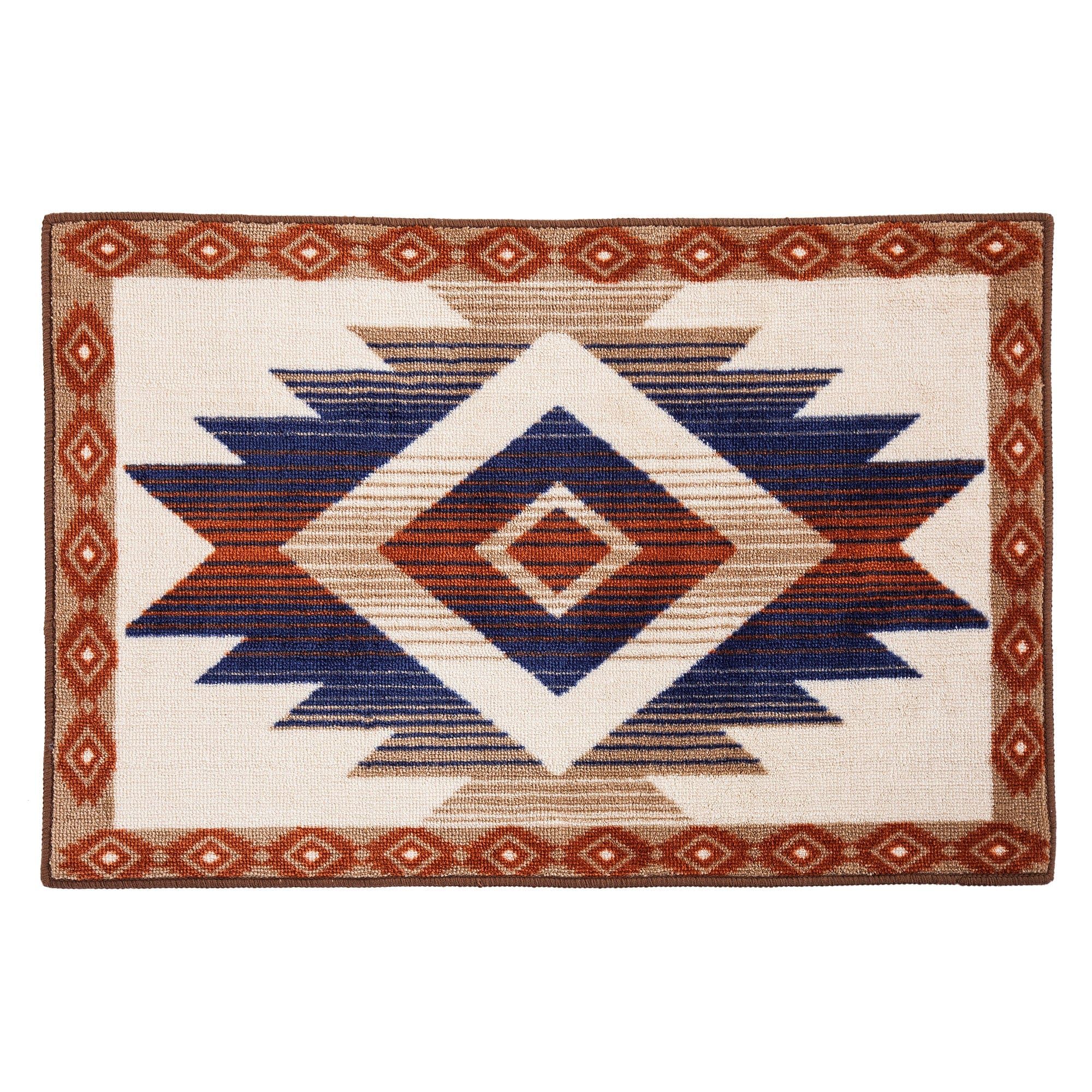 Aztec - Rug 2 Per Carton - Cream, Blue & Terracotta