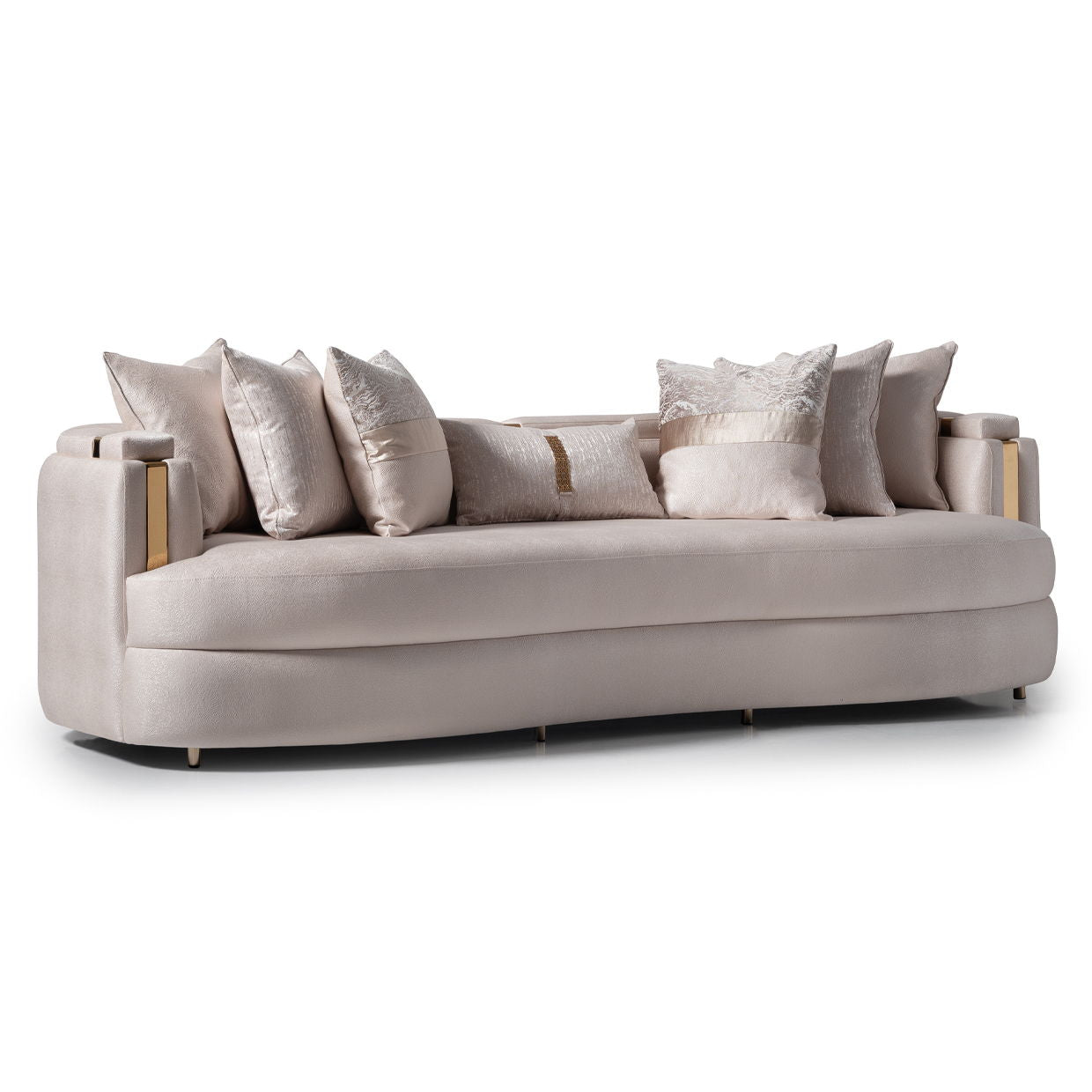 Carmela - Mansion Sofa - Almond / Gold