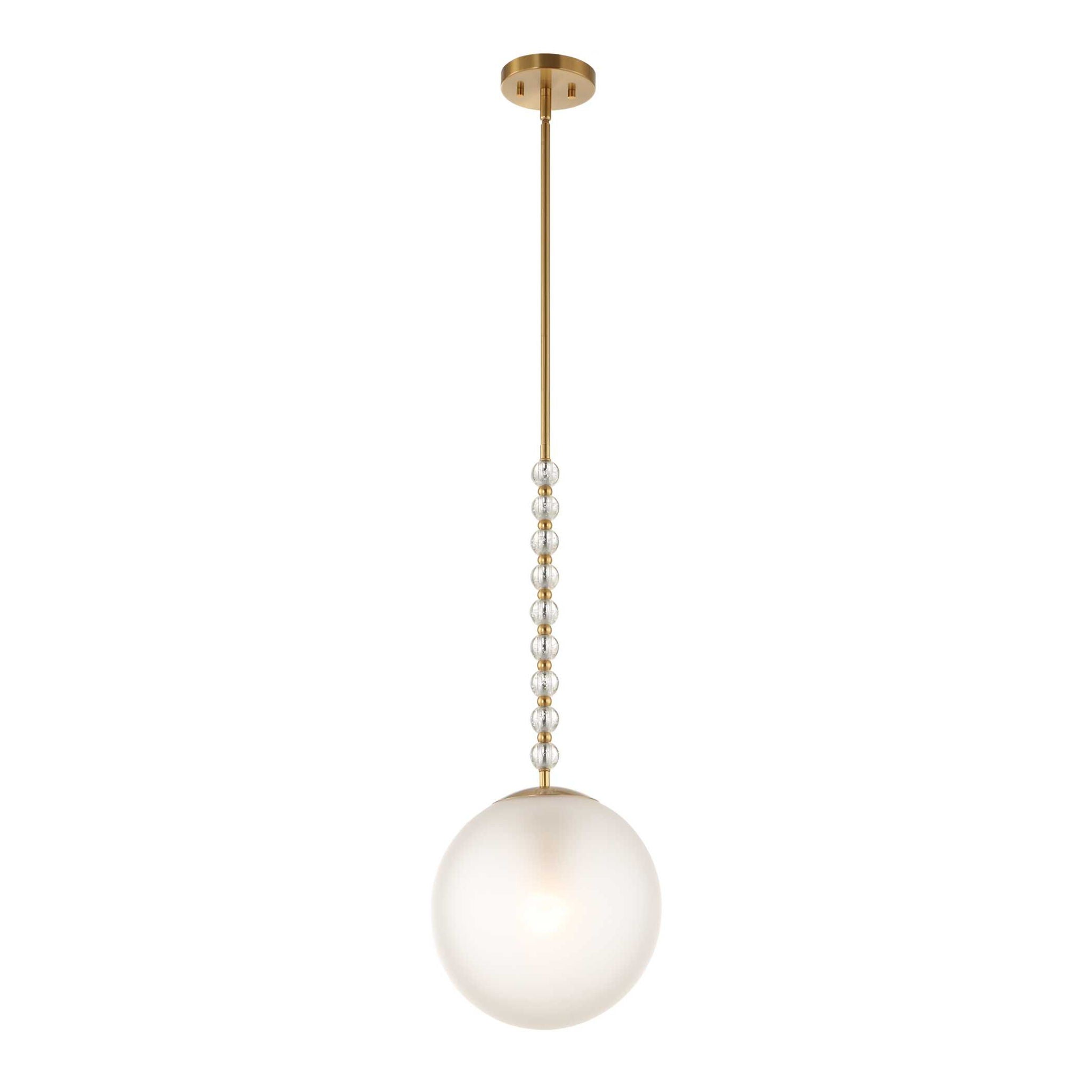 Ripple - 1 Light Frost Glass Pendant - Gold
