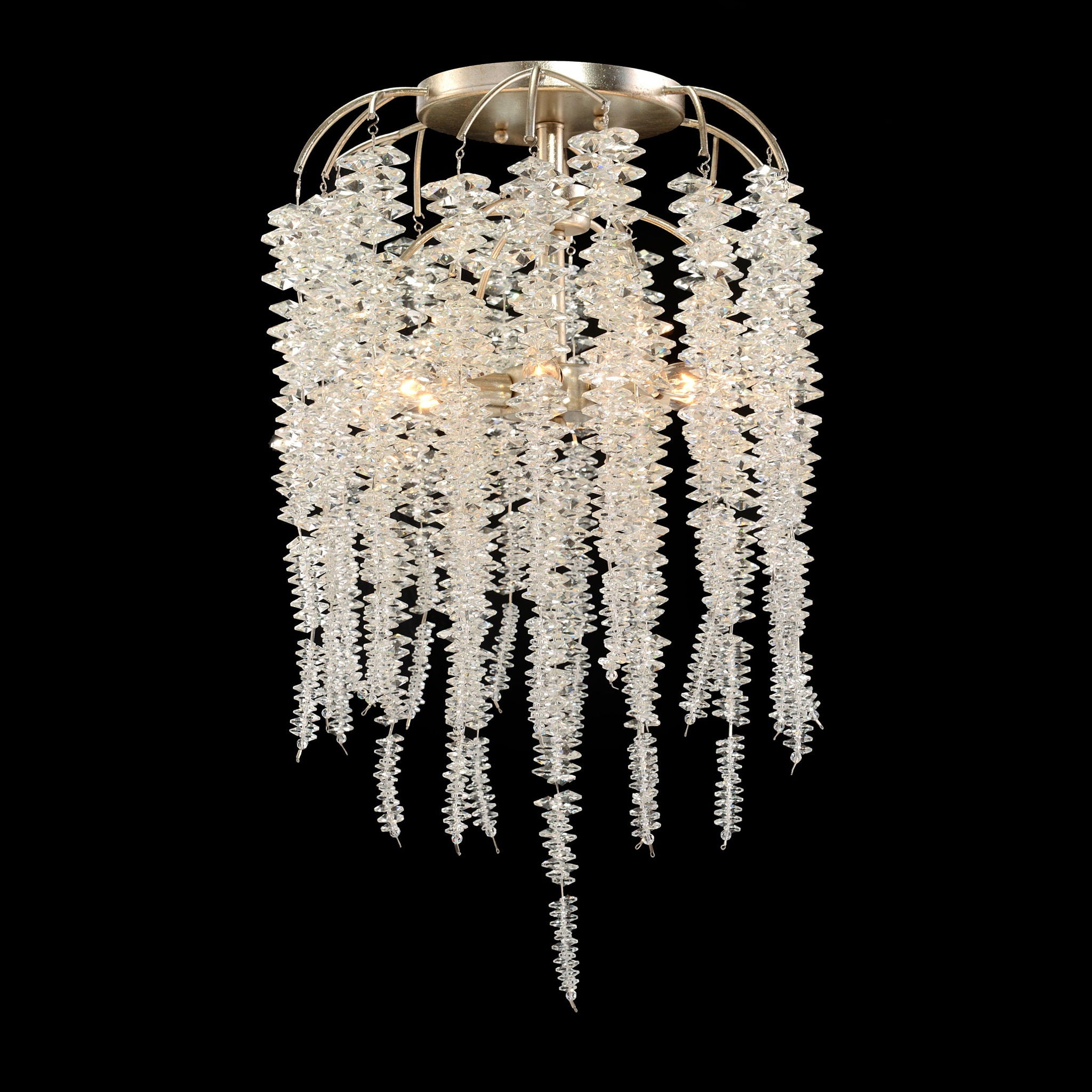 Cascading Crystal Six-Light Semi-Flush