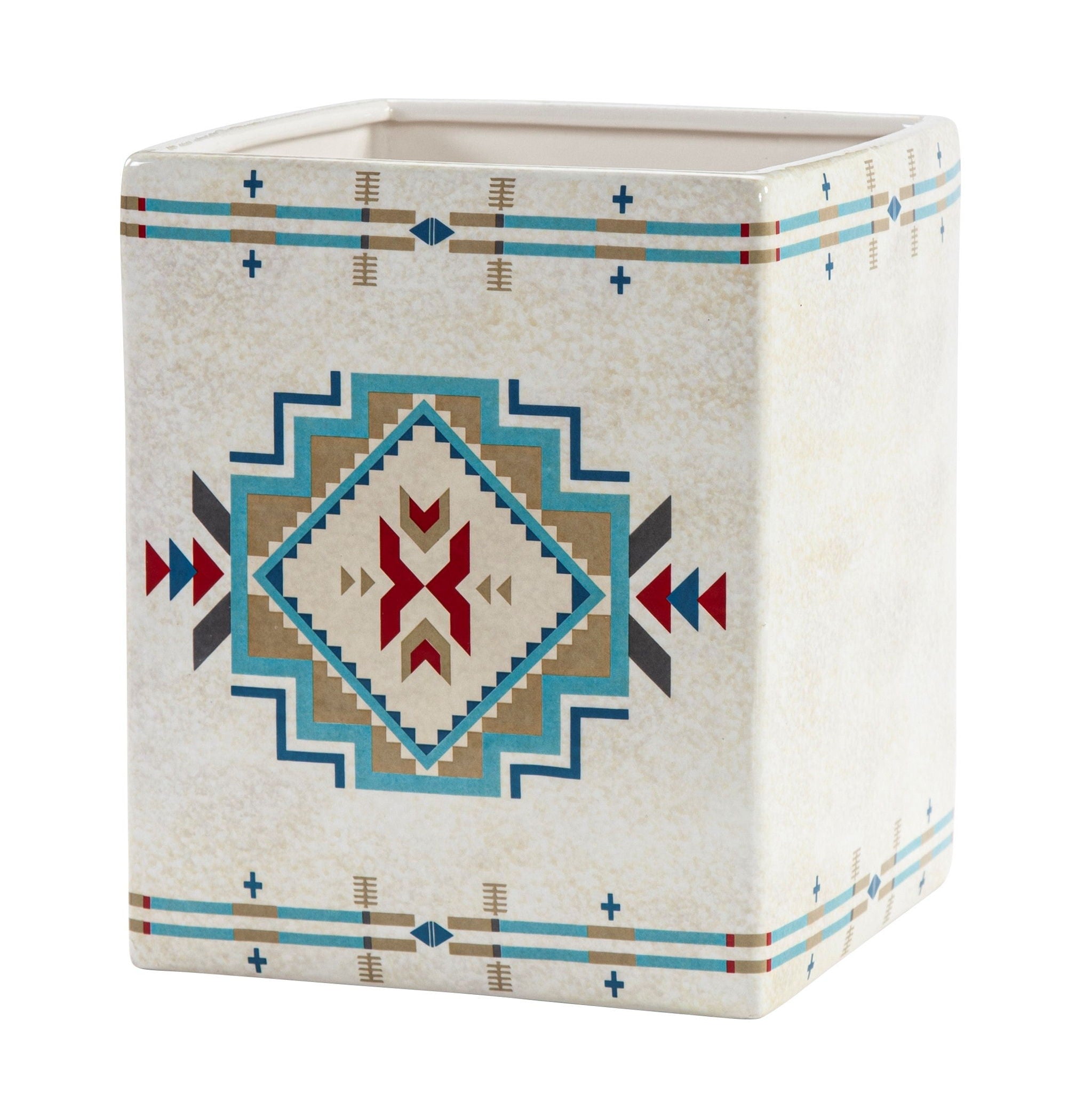 Spirit Valley - Ceramic Wastebasket, 2 Per Carton - Cream / Red / Green