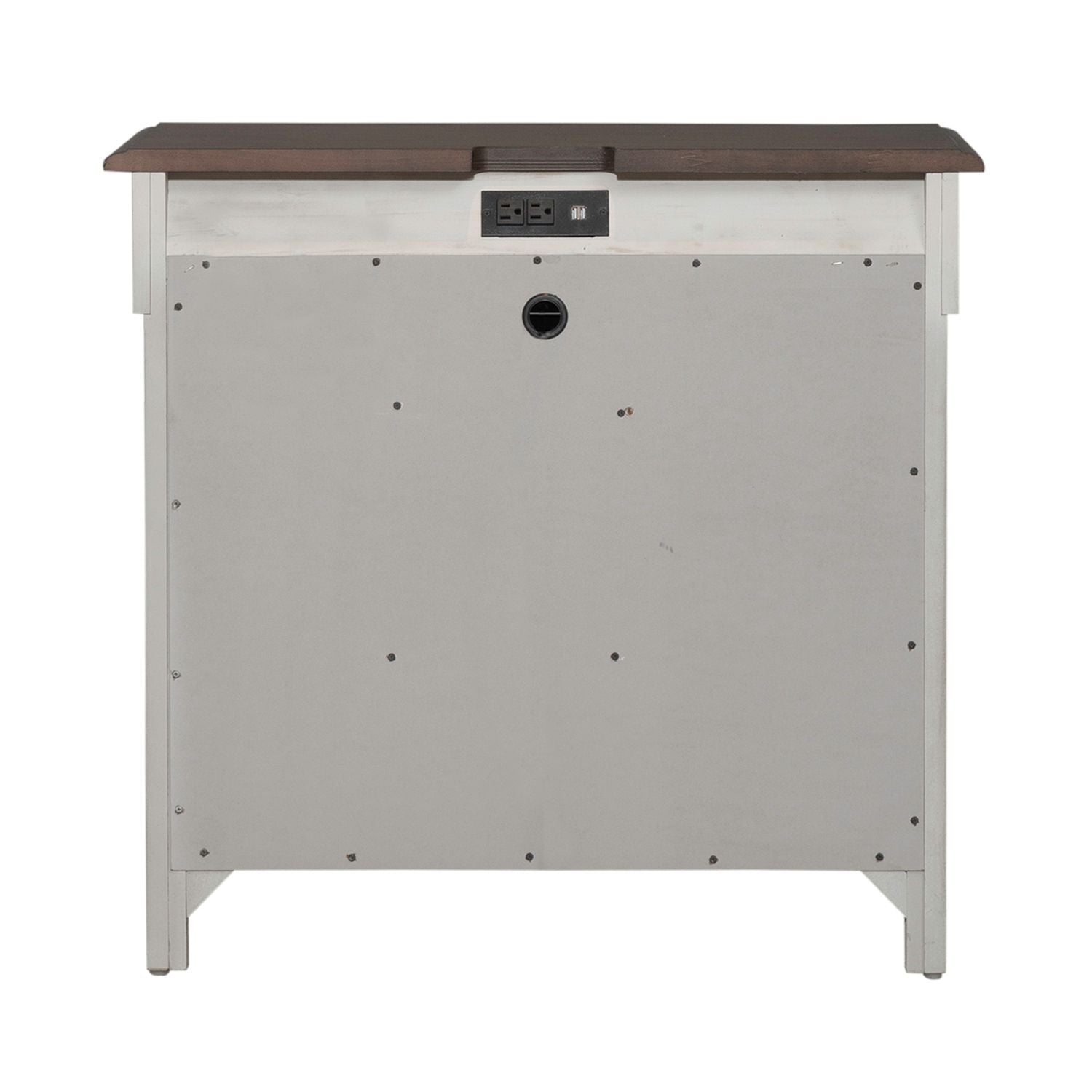 Ivy Hollow - 3 Drawer Bedside Chest With Charging Station - Weathered Linen / Dusty Taupe