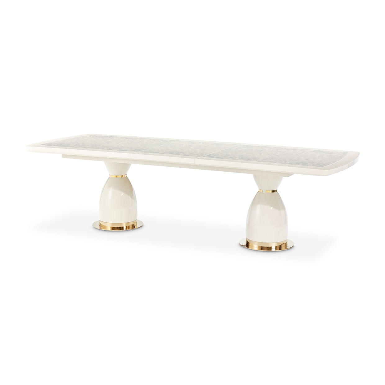 Lisbon - Double Pedestal Dining Table - Silken Matte Cream