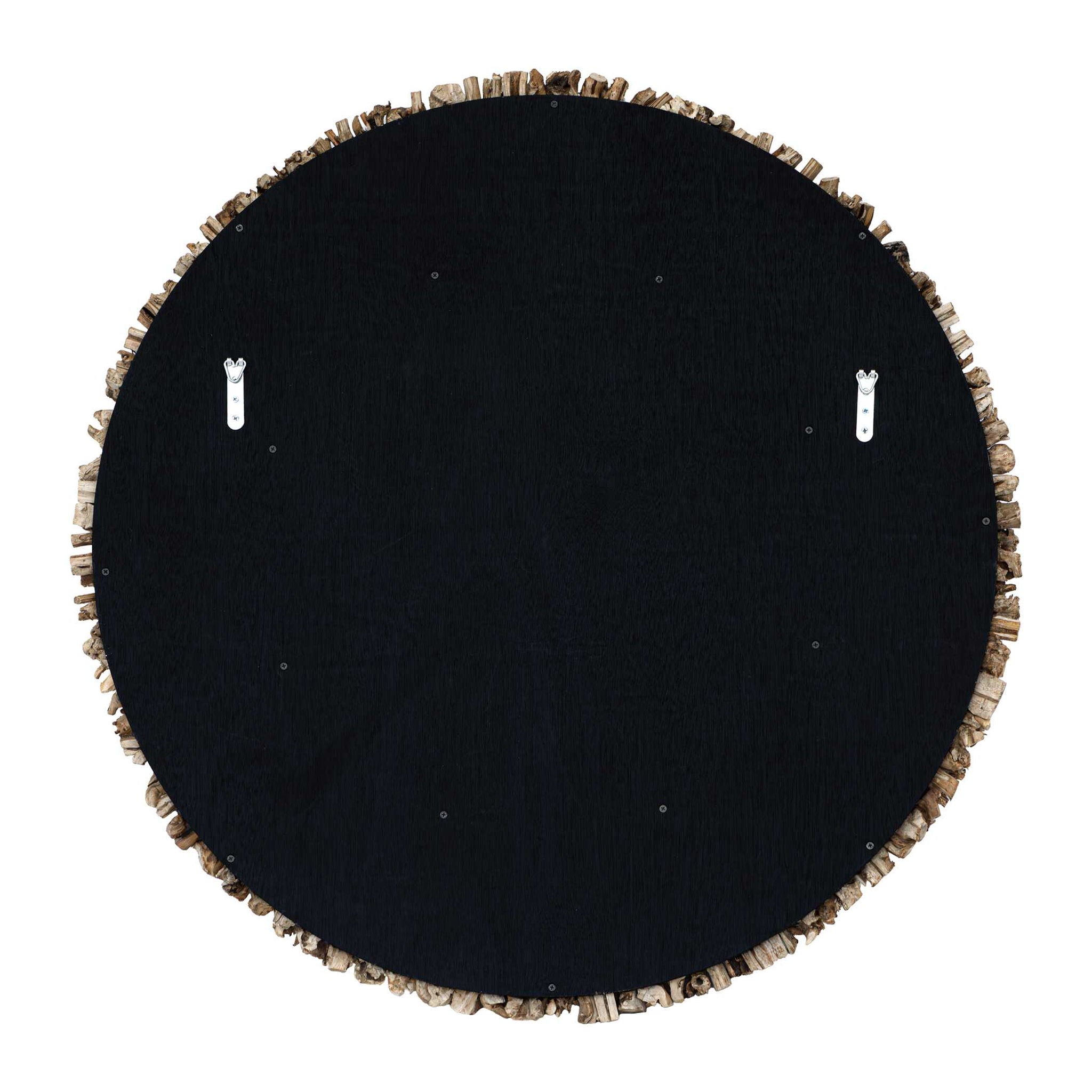 Rossetti - Round Interwoven Wood Mirror - Woodtone