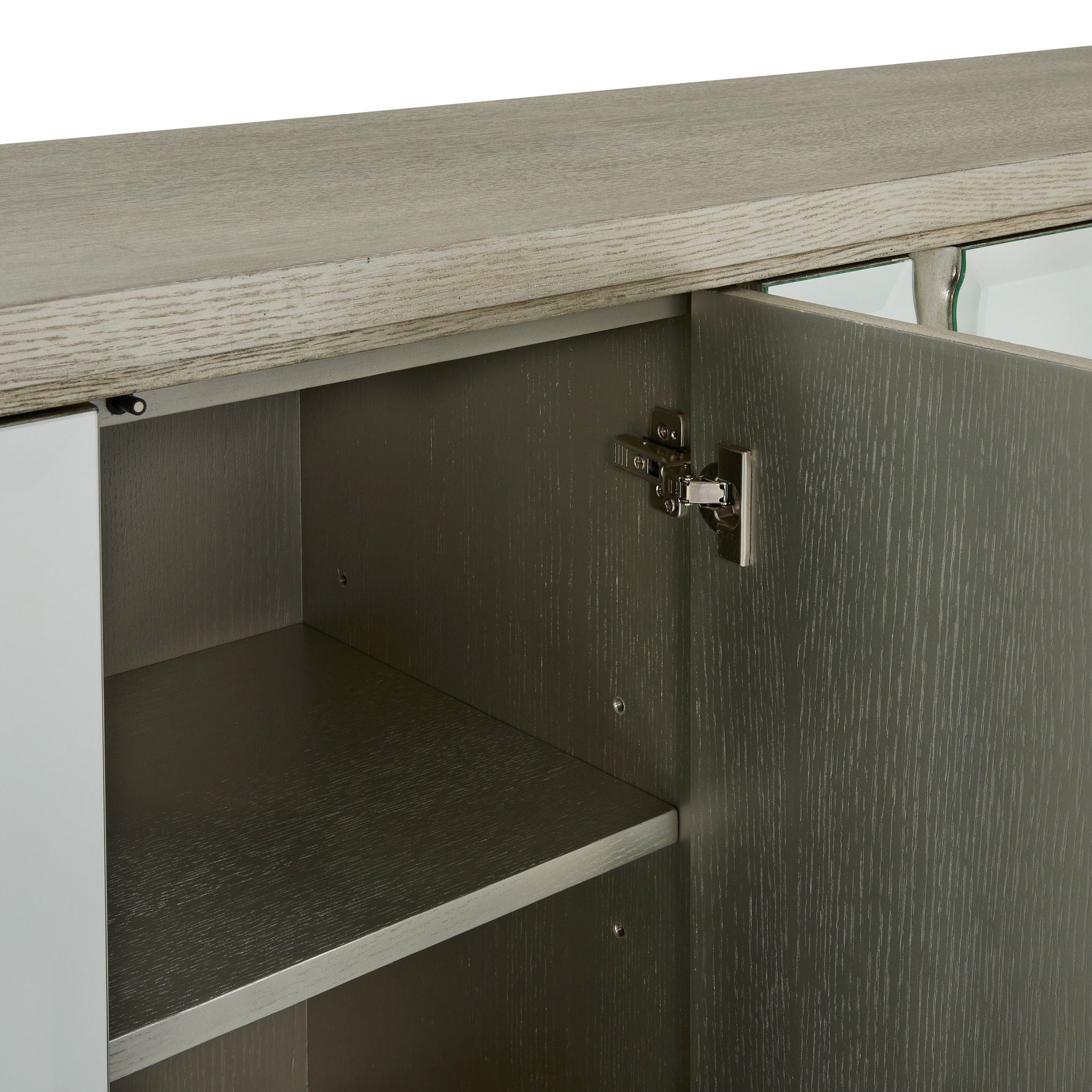 Ravine Six-Door Credenza, Silver