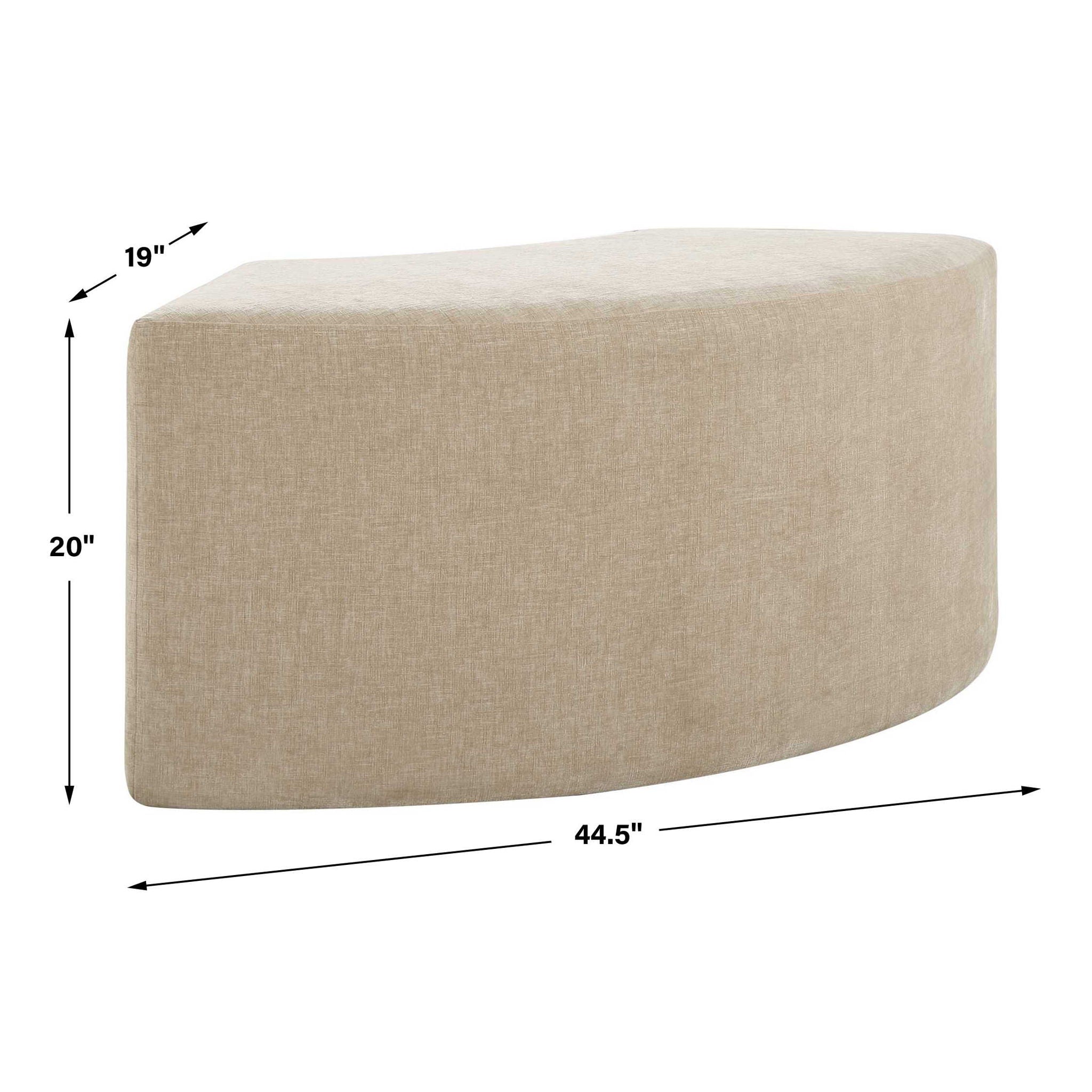 Khai - Rounded Plush Dining Bench - Brown