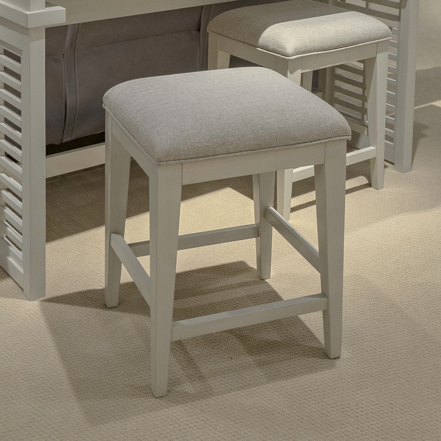 Berkley Square - Upholstered Console Stool (RTA) - Linen & Khaki