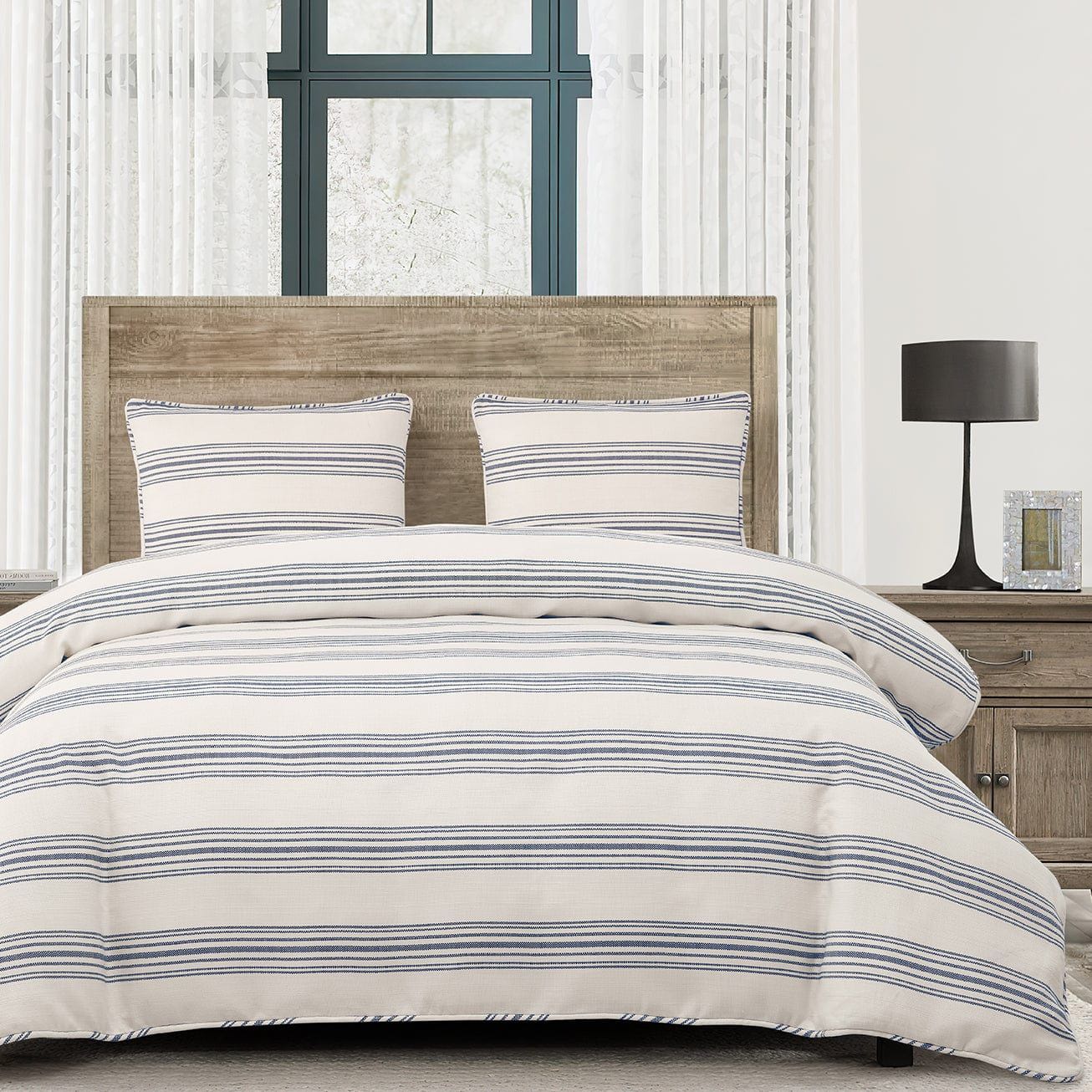 Prescott - King Duvet Cover Set (Set of 3) - Navy